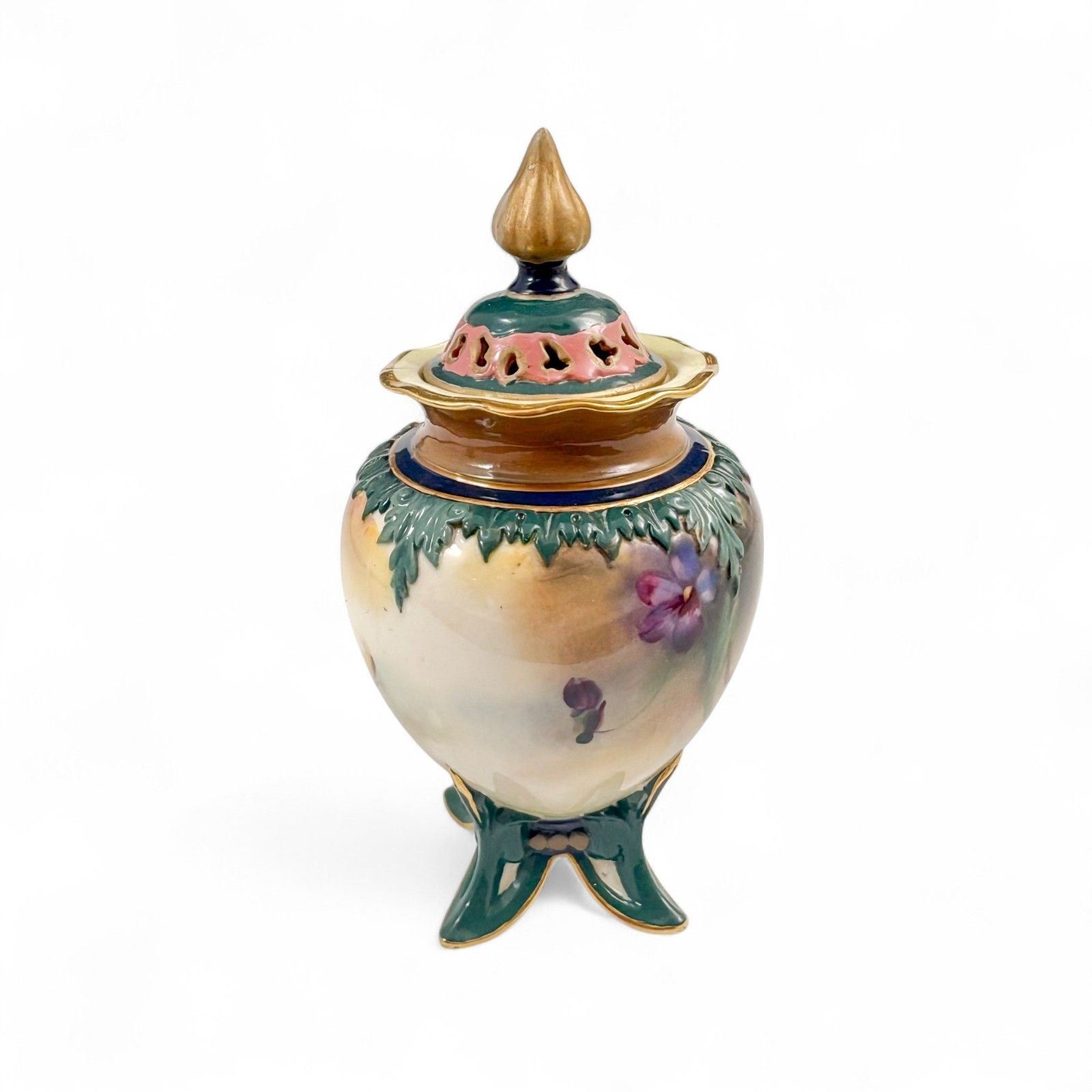 Antique Art Nouveau Royal Worcester Porcelain Pot Pourri Vase 1902 Model 277 photo Home Decor