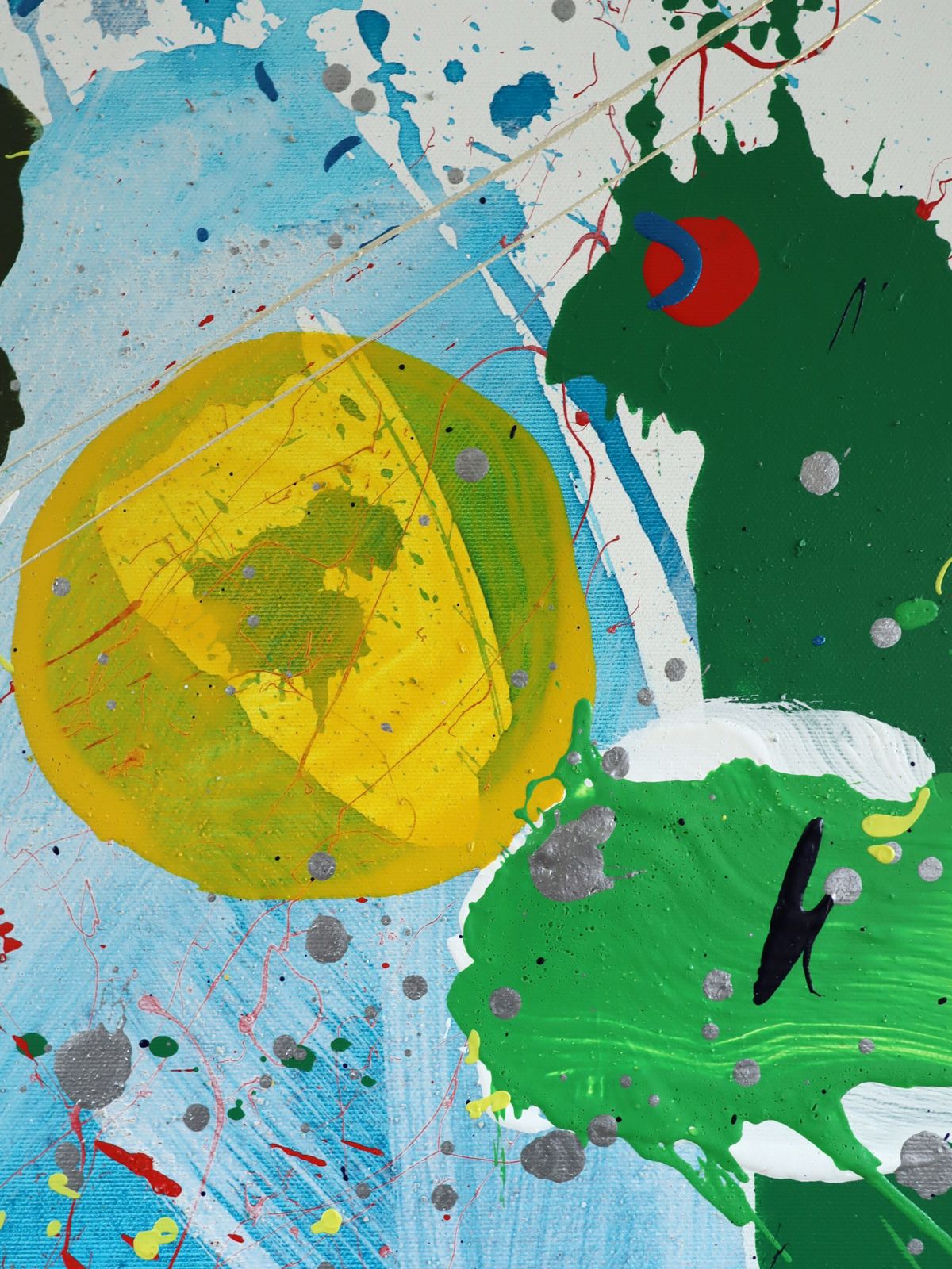photo for sale Modernist Abstract Swedish Painting   Chromatic Constellation