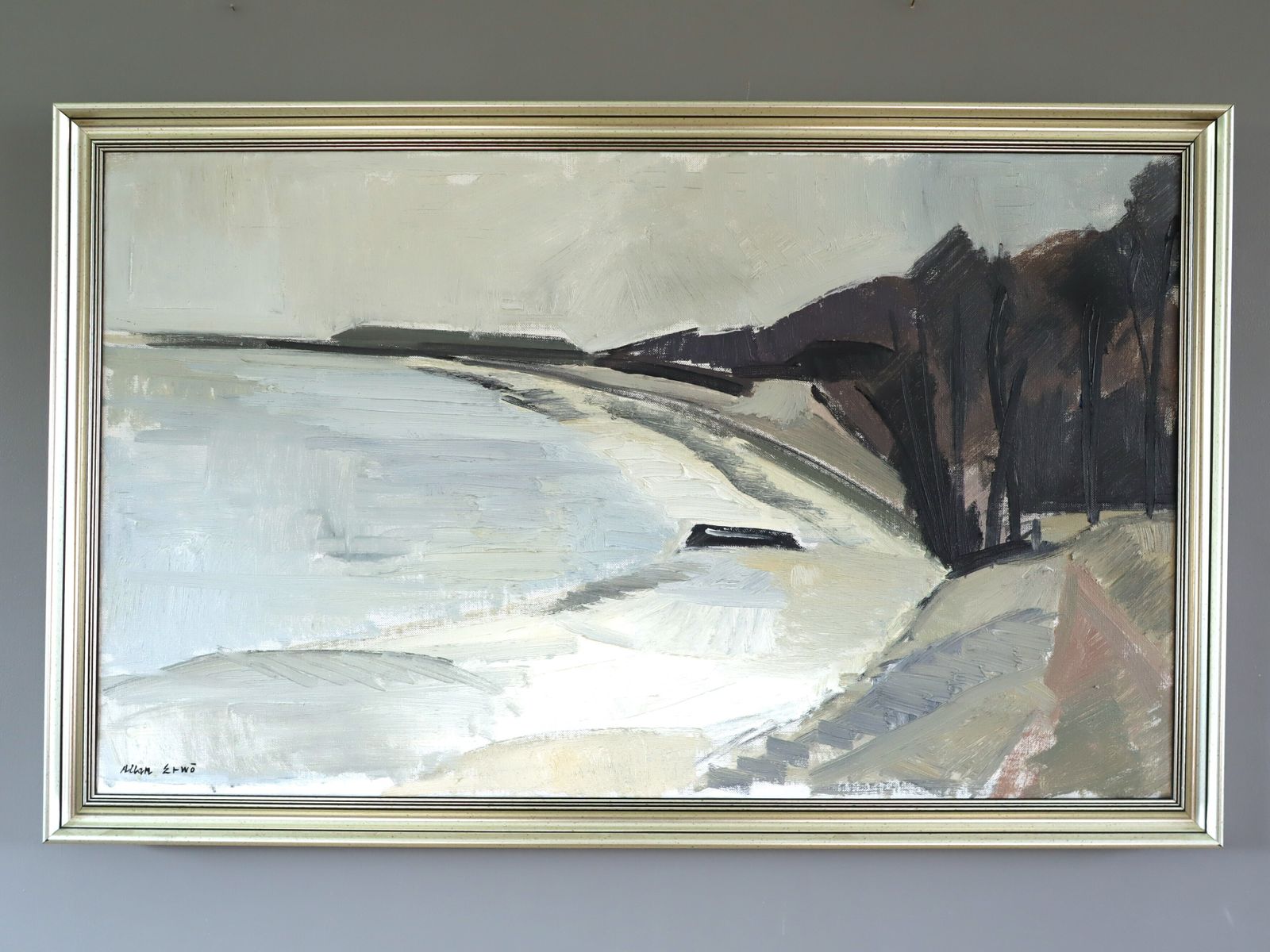 Still Coast In Oil Onto Canvas