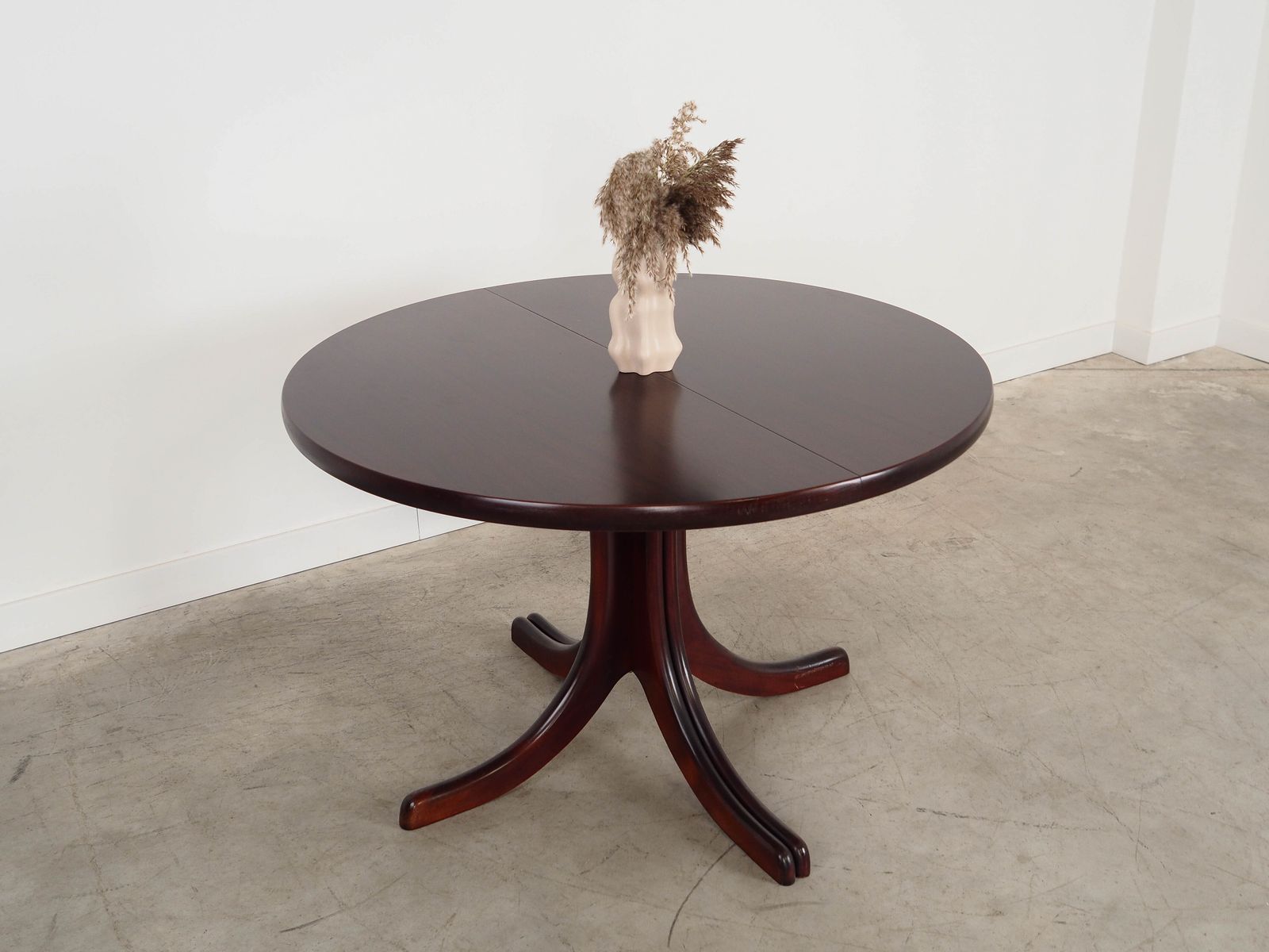 Round Mahogany Table, Danish Design, 1970s, Manufactured In Denmark photo furniture