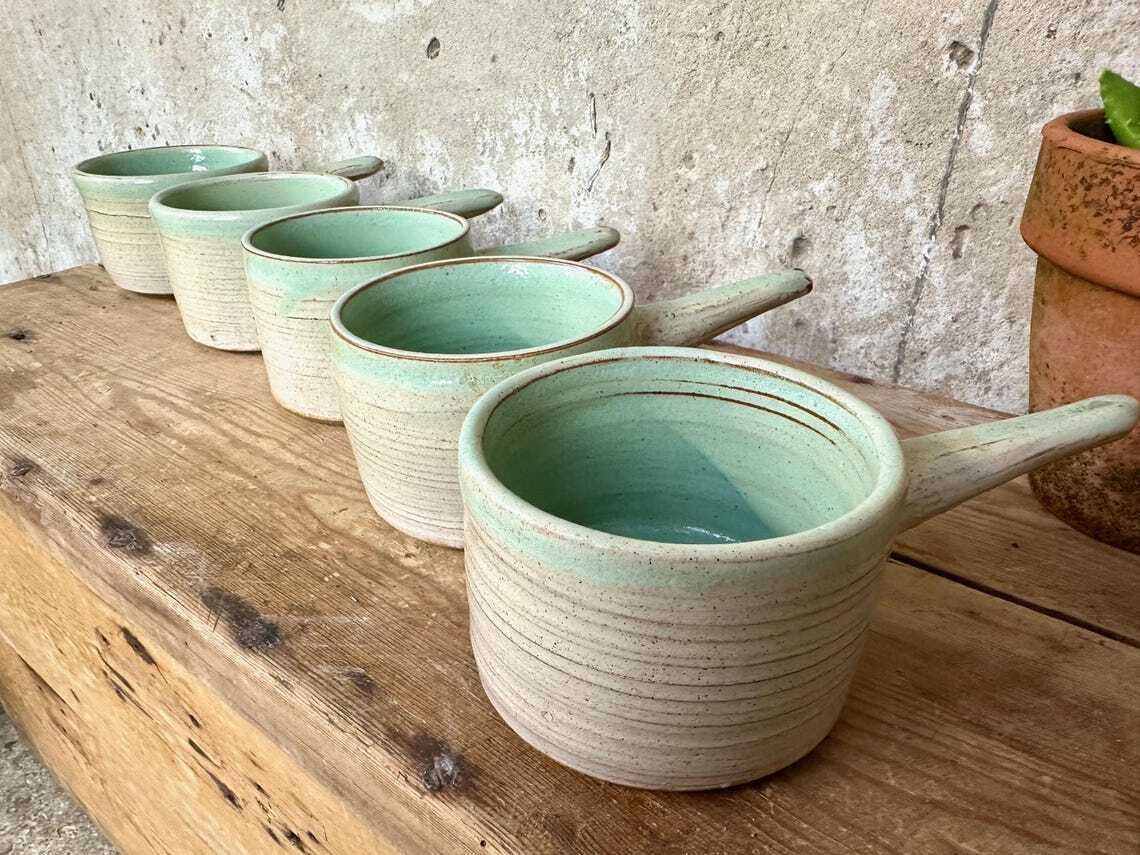 Set Of 5 X Vintage Studio Pottery Soup Crocks Bowls Mugs photo buy