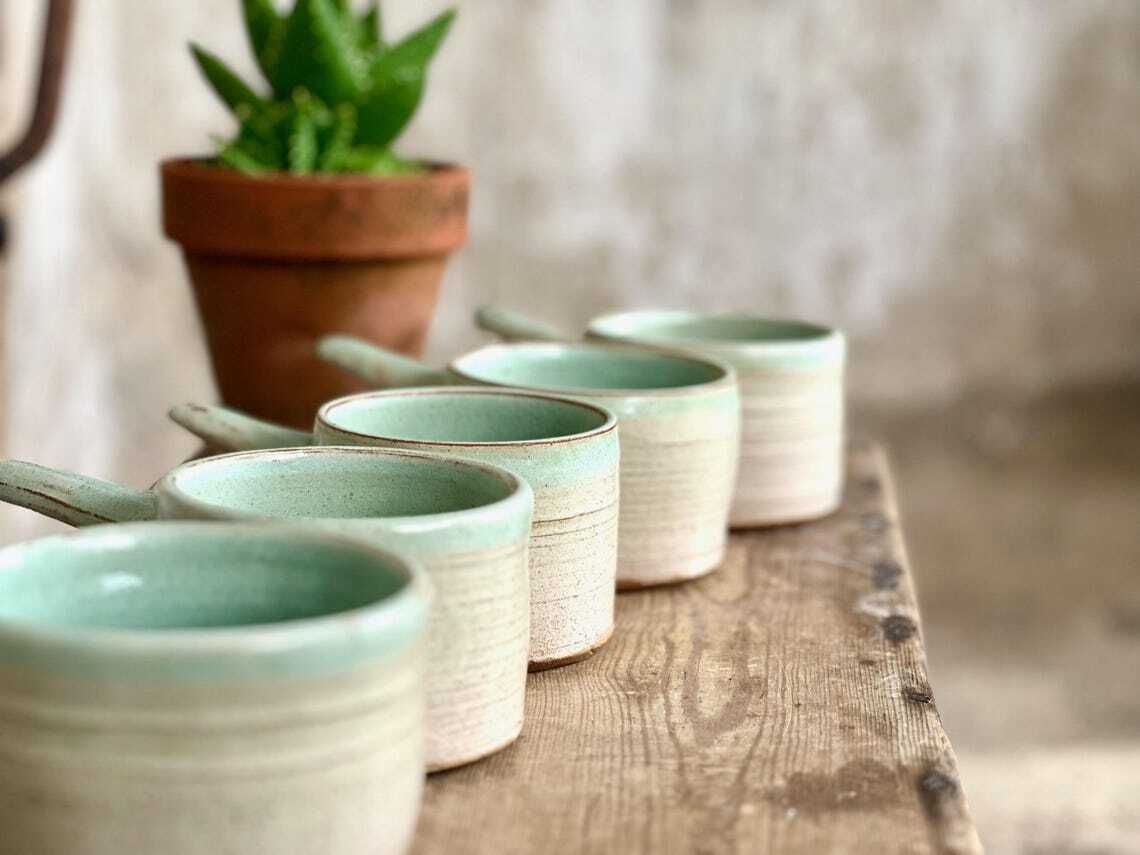 Set Of 5 X Vintage Studio Pottery Soup Crocks Bowls Mugs photo vintage