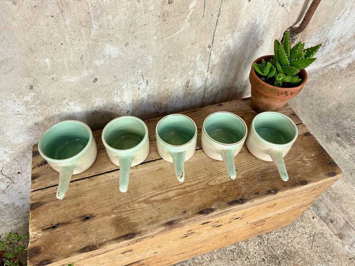 Home Decor Set Of 5 X Vintage Studio Pottery Soup Crocks Bowls Mugs photo