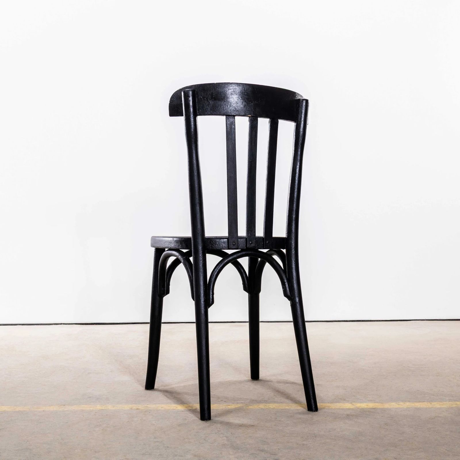 1940’s Tall Dark Oak Bentwood Dining Chairs  Set Of Four