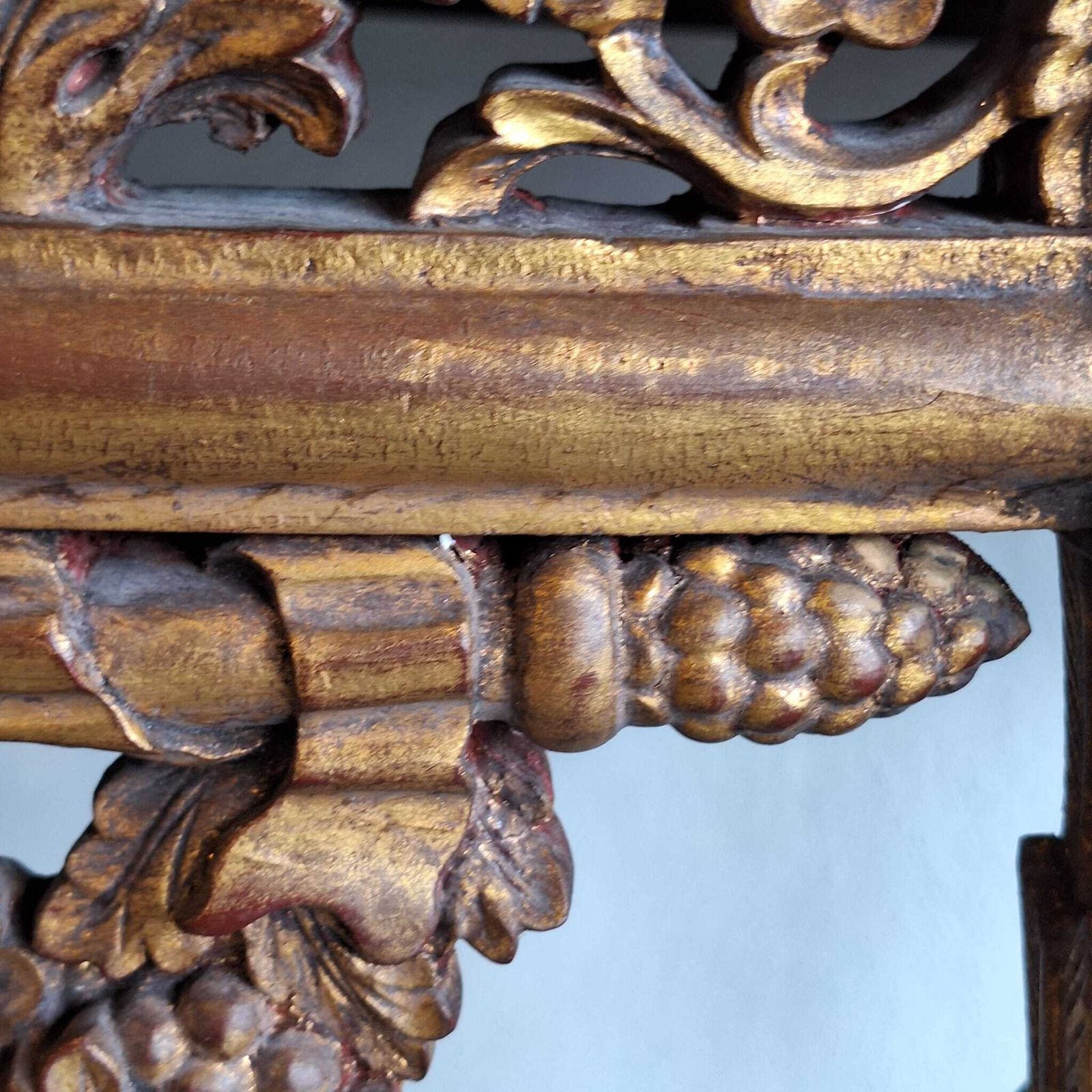 French Baroque Half Moon Wall Console With Marble Top And Six Legs photo Furniture