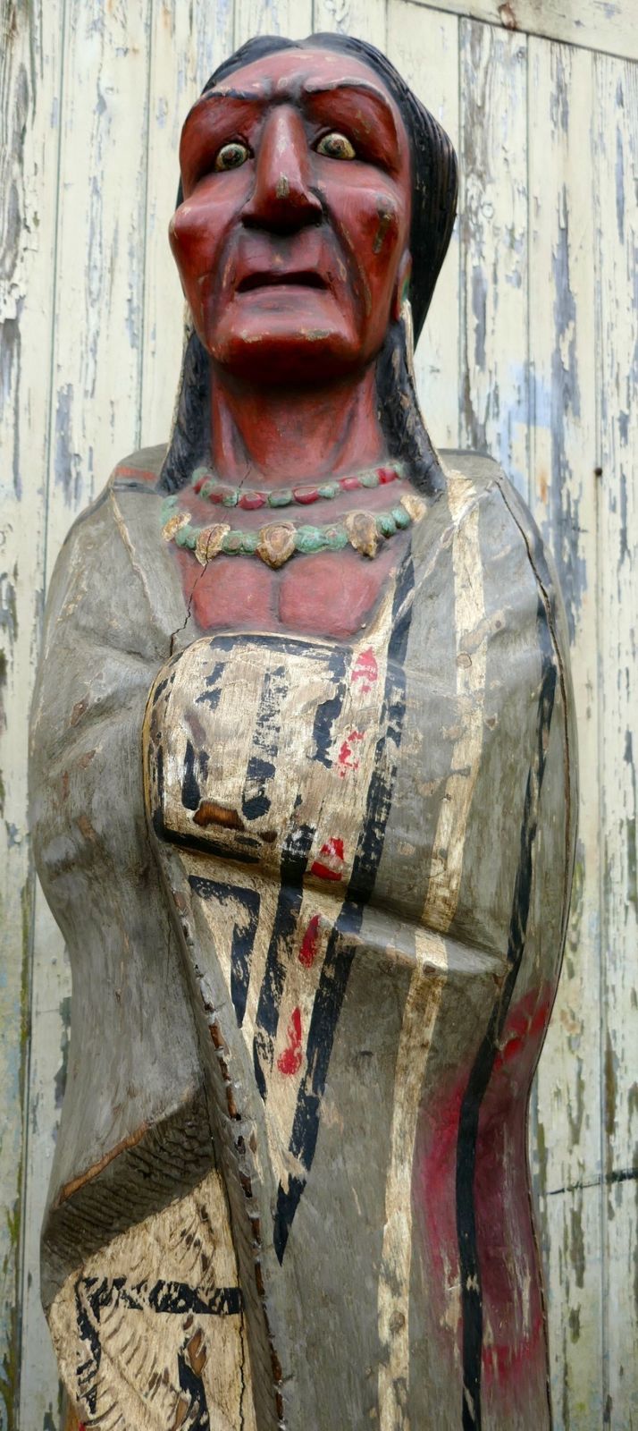 photo for sale Large Carved Cigar Store Native American Indian, Shop Trade Sign