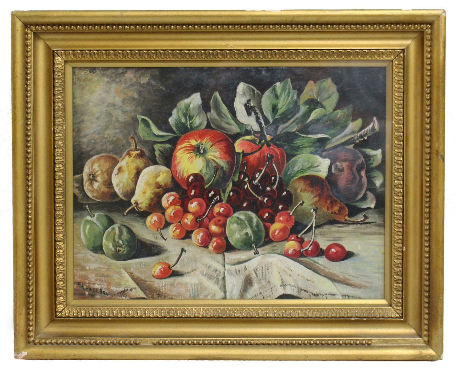 Pair Of Signed Still Life Paintings Oil On Canvas photo buy