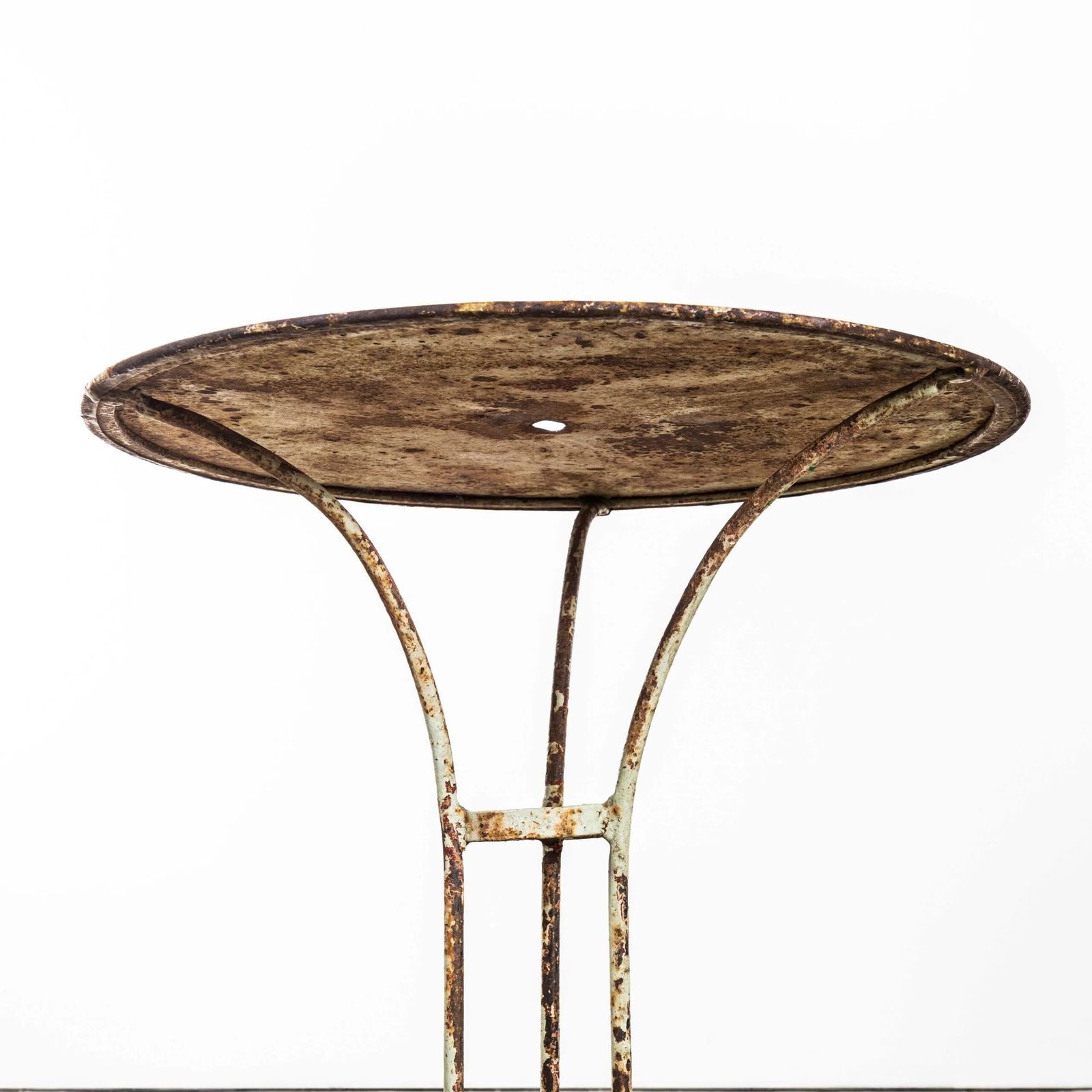 1950’s French Metal Tripod Base Outdoor Small Gueridon Table photo 534.0
