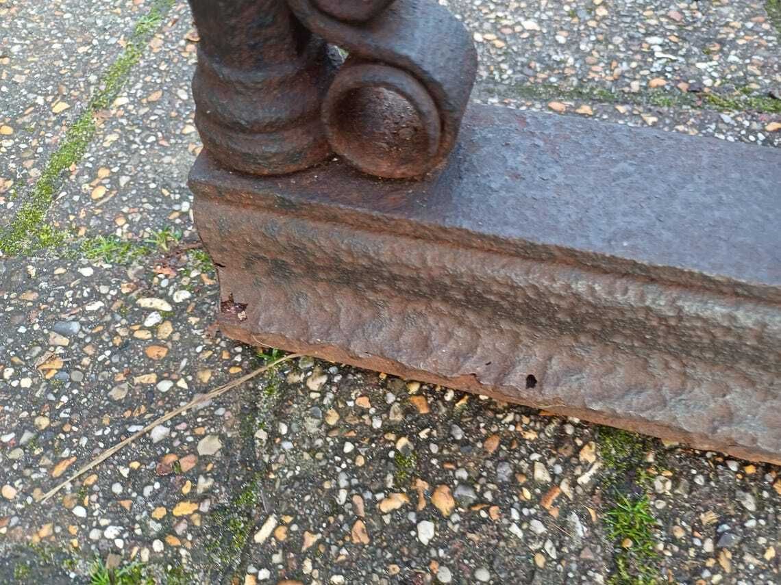 photo buy Grand Vintage Victorian Cast Iron And Steel Fireplace Fender 35kg Ornate Scrollwork Original Antique Architectural