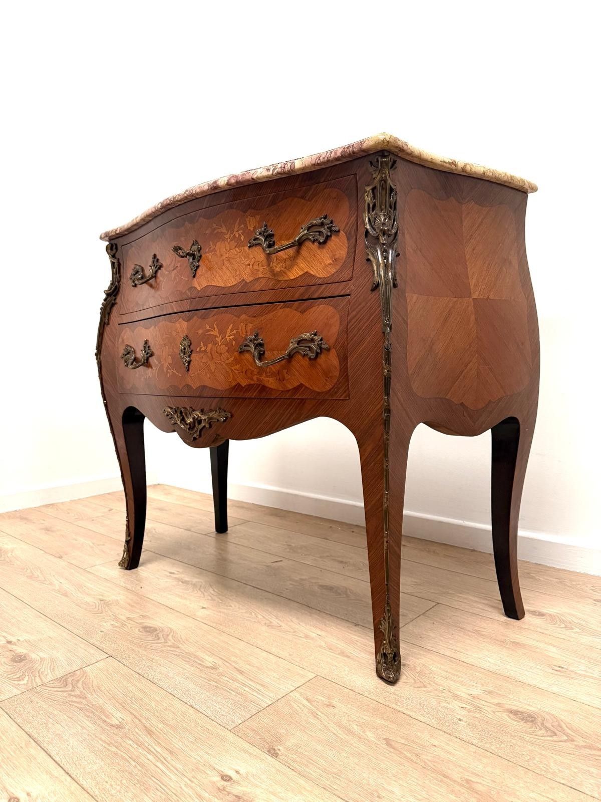 photo for sale Louis XV Style Commode Superb Rare Sienna Pink Marble Delivery Available 0024
