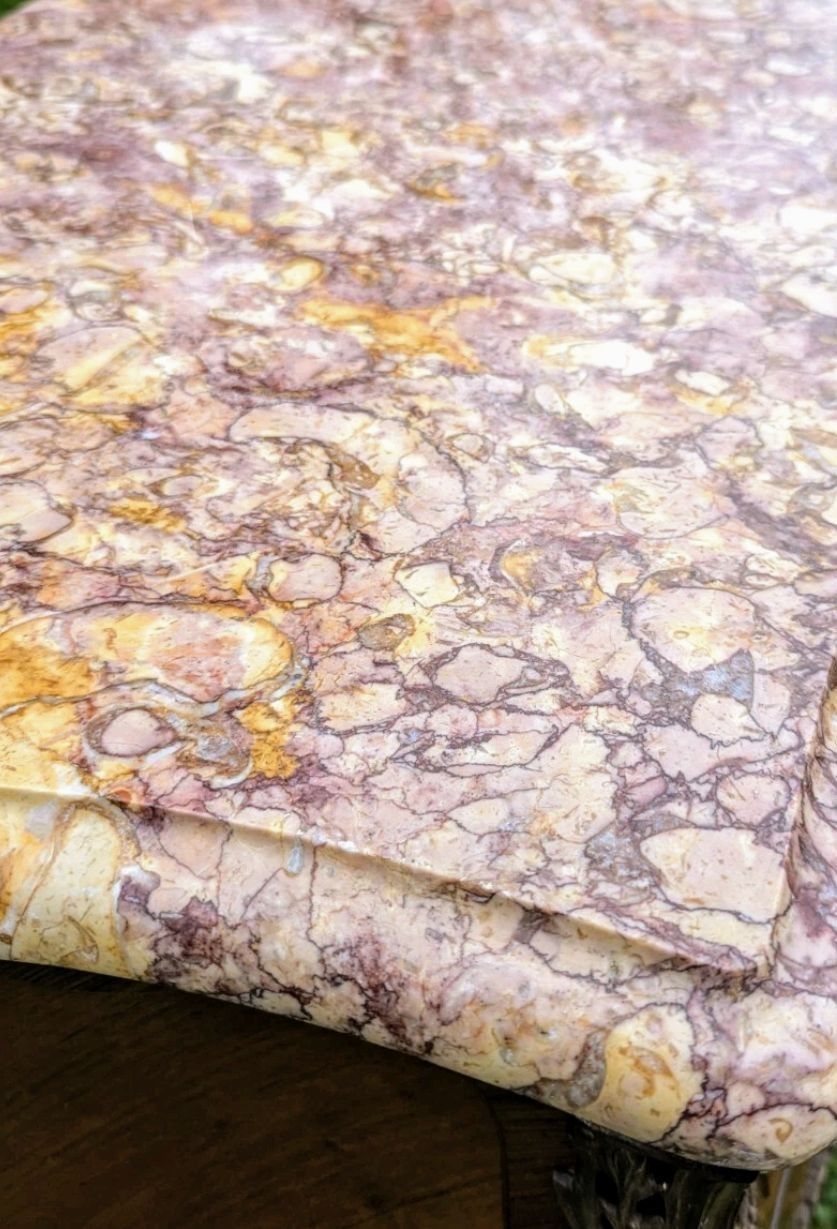 1022.0 Louis XV Style Commode Superb Rare Sienna Pink Marble Delivery Available 0024 photo