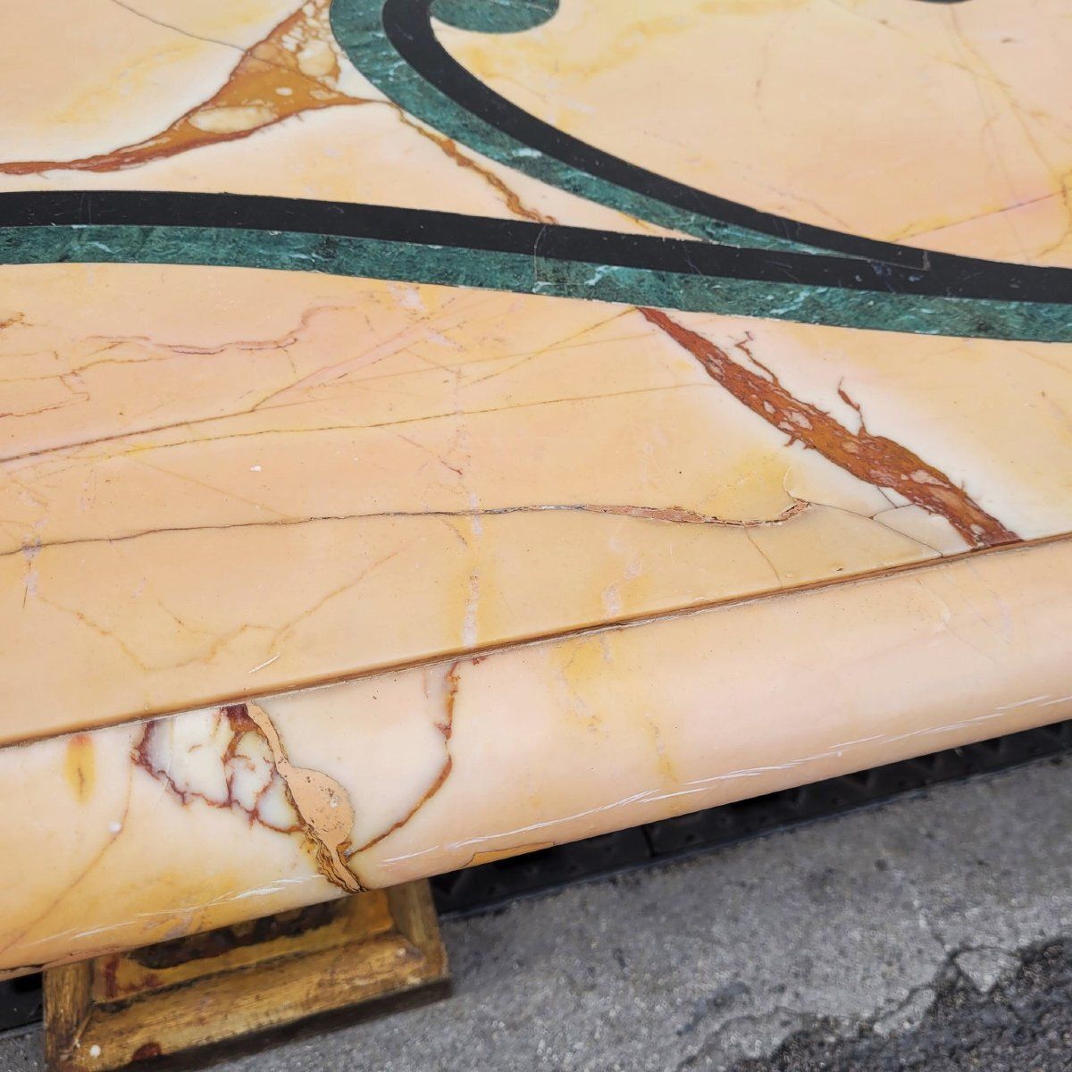 photo for sale Important Coffee Table In Marble And Gilded Wood, Late 19th/Early 20th Century