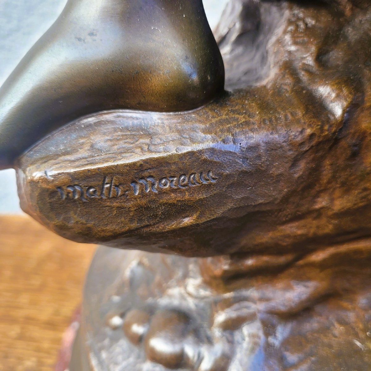 Math Moreau, The Mussel Diver, H72cm, Signed Bronze, Late 19th Century photo vinterior