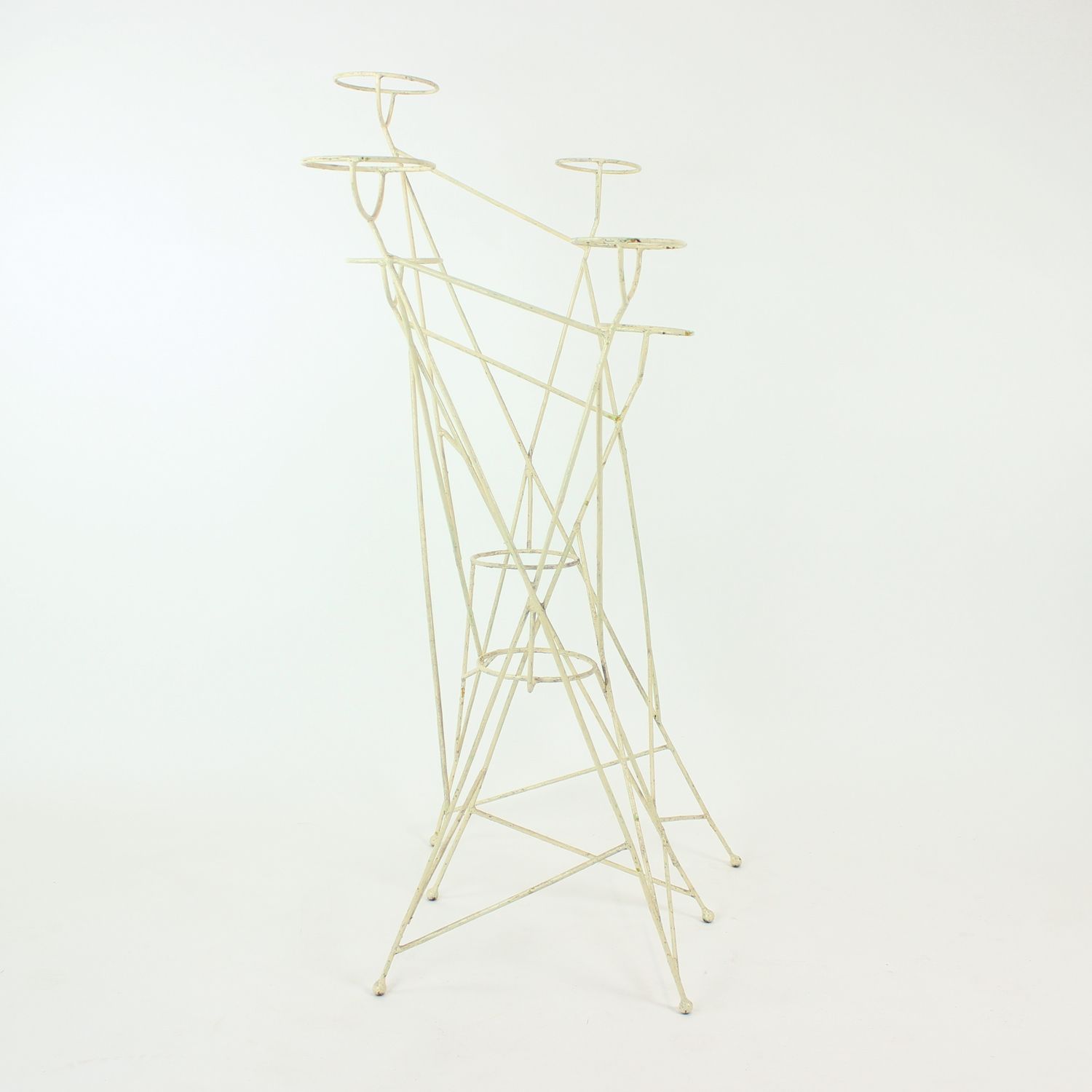 Large Mid Century Steel Plant Holder Stand, Czechoslovakia 1960s photo 320.0