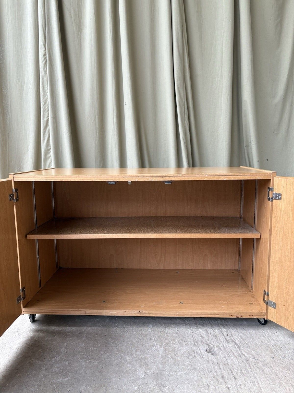 Vtg Late Mid Century 90s Modernist Media Cabinet Unit Sideboard Lp Storage R1070 photo 258.75