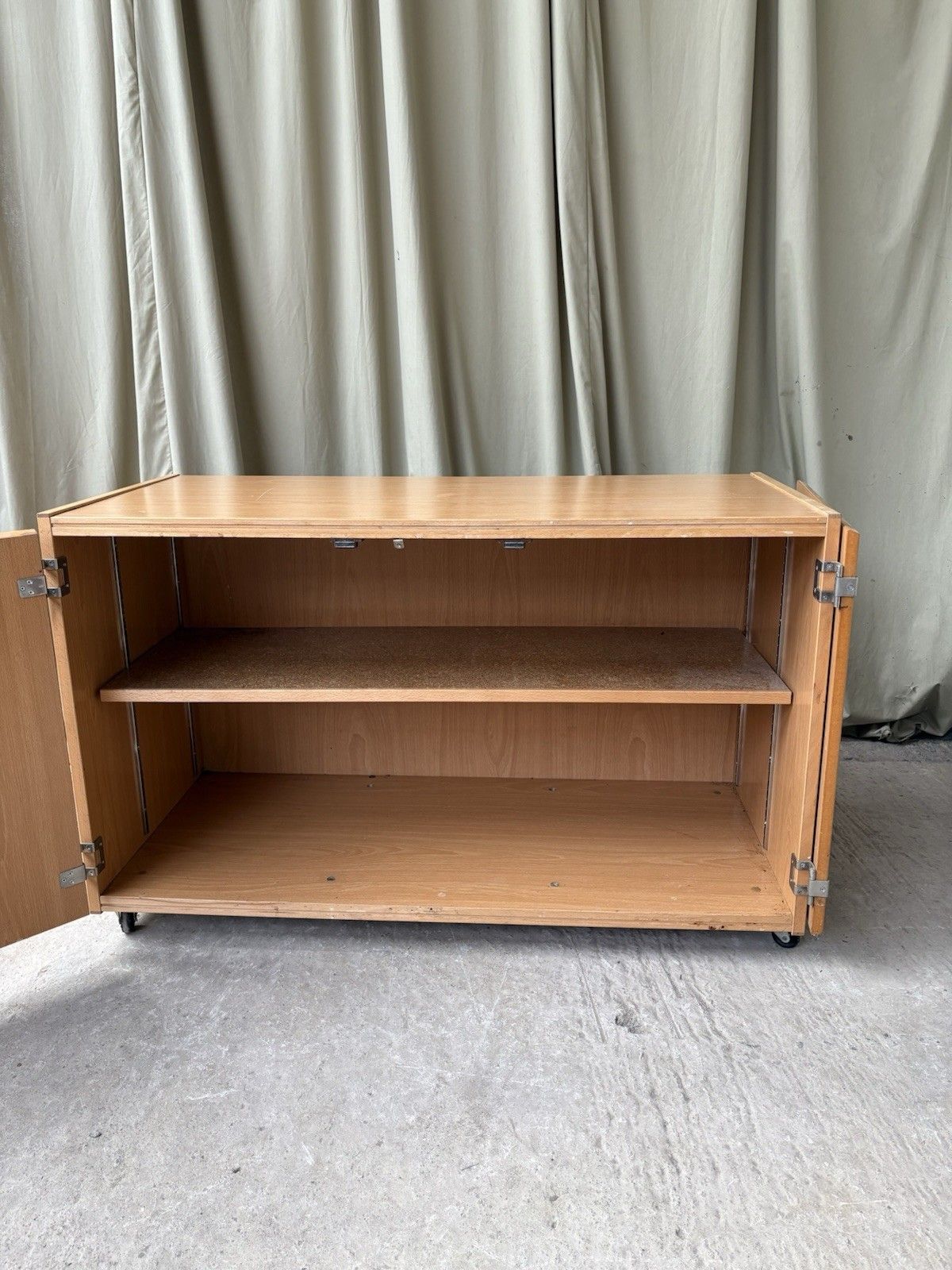 Vtg Late Mid Century 90s Modernist Media Cabinet Unit Sideboard Lp Storage R1070 photo vinterior