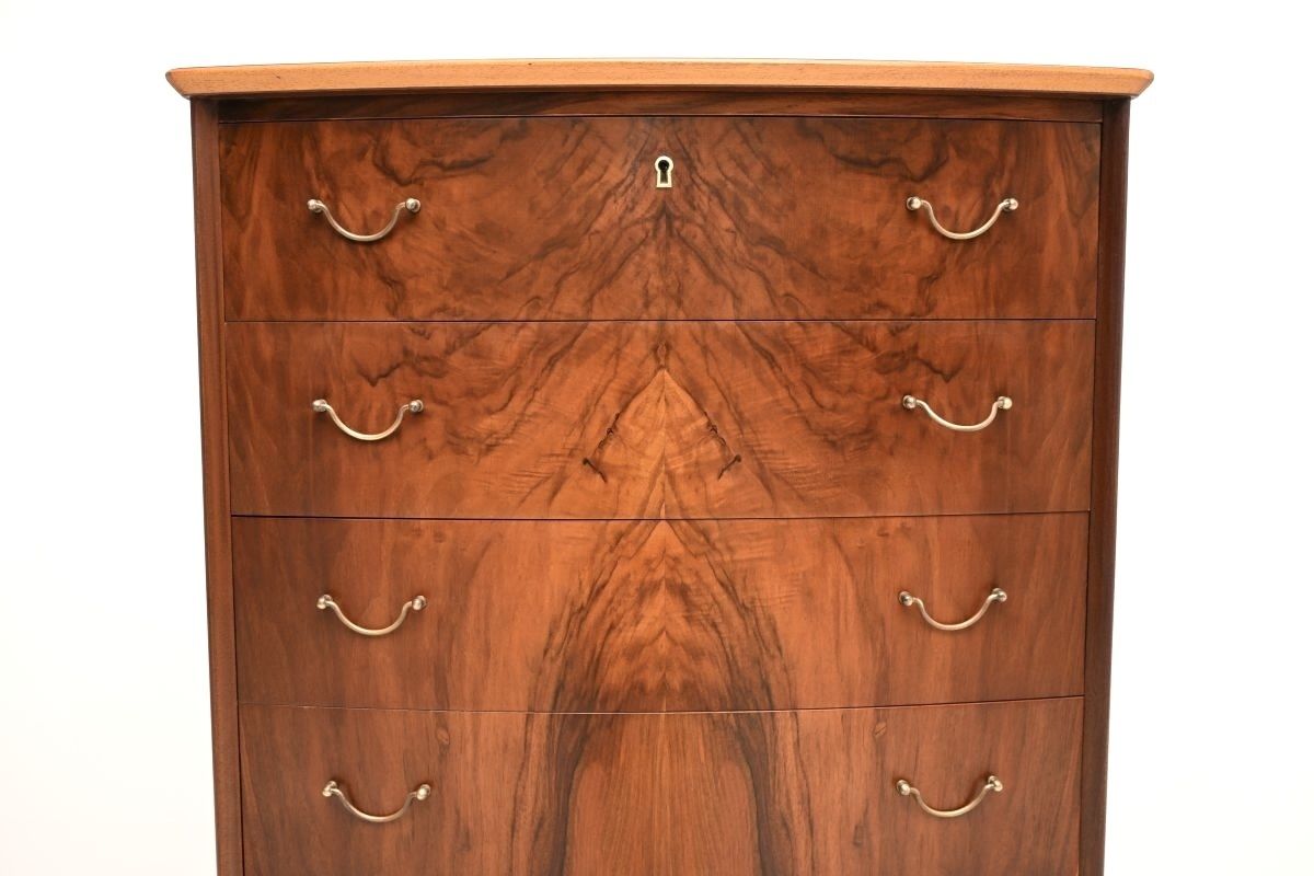 Danish Vintage Walnut And Brass Chest Of Drawers photo 1950.0