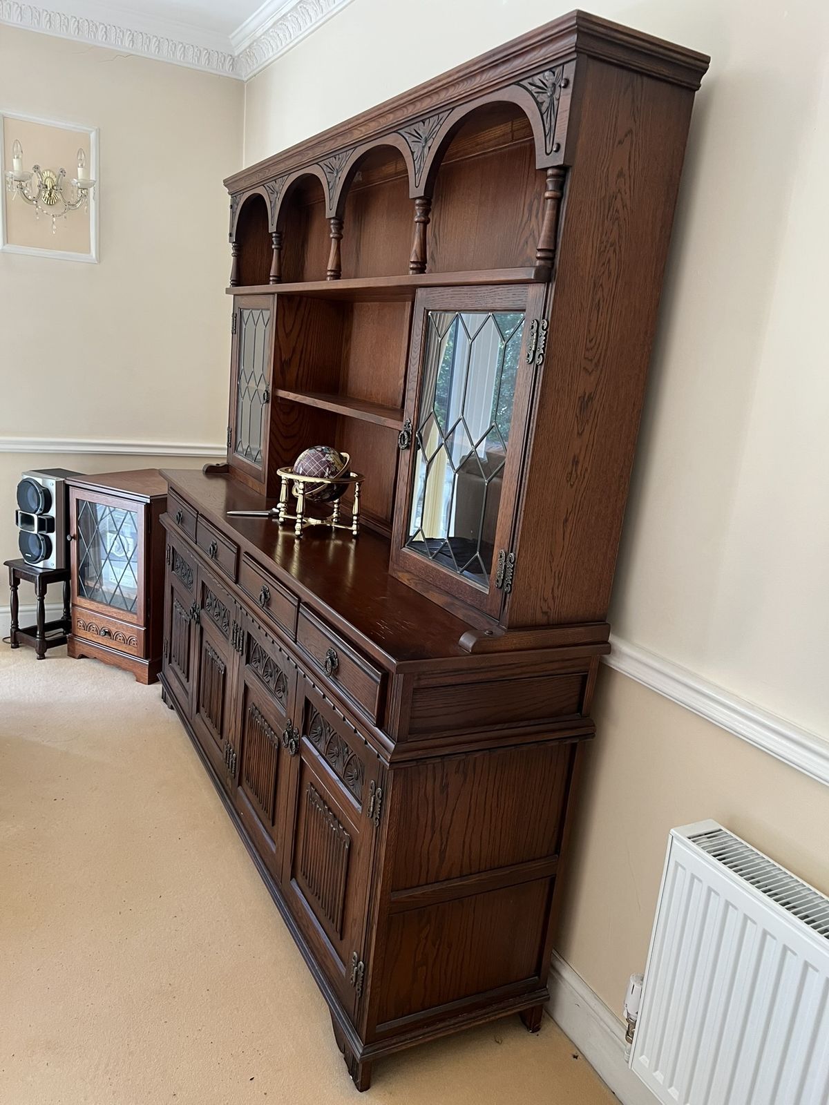Wood Bros Old Charm Sovereign Dresser Sideboard With A Tudor Brown Traditional Finish photo furniture