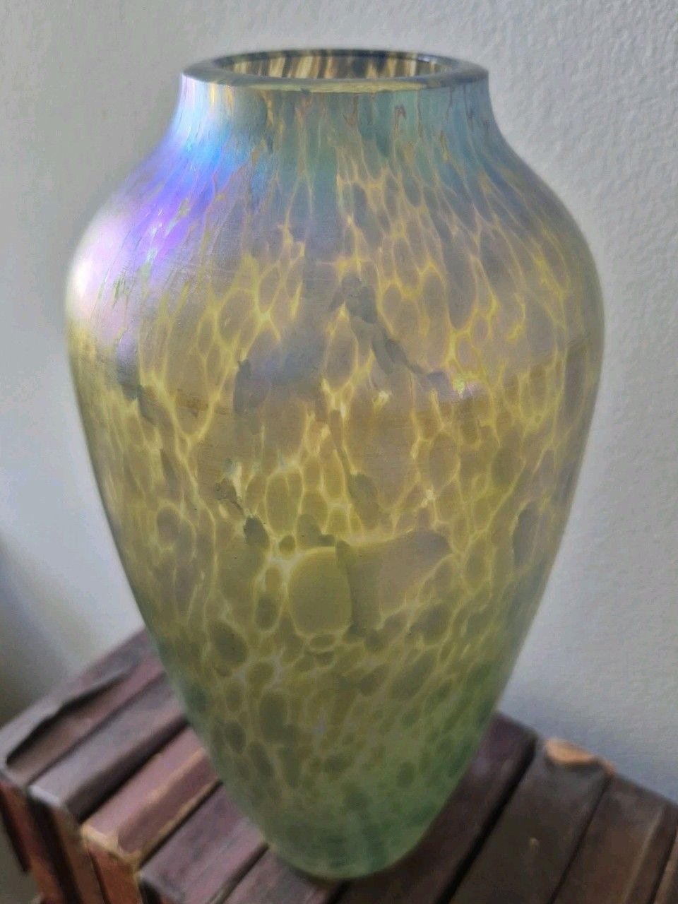 photo vintage Very Rare Loetz Papillon Iridescent Glass Vase Art Nouveau Bohemian 20cm Tall