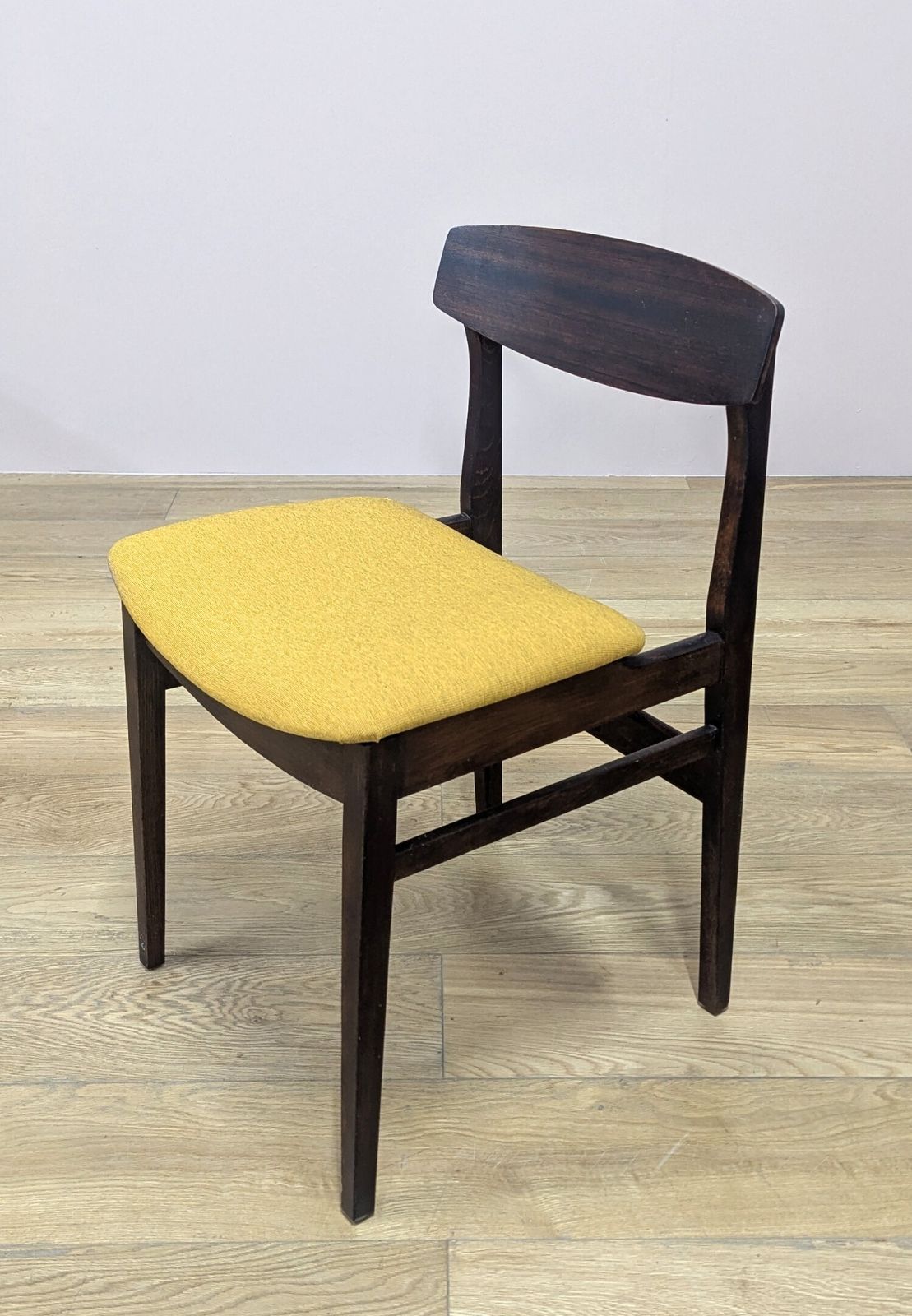 Set Of Four 1960's Beautility Teak Dining Chairs   New Upholstery photo vinterior