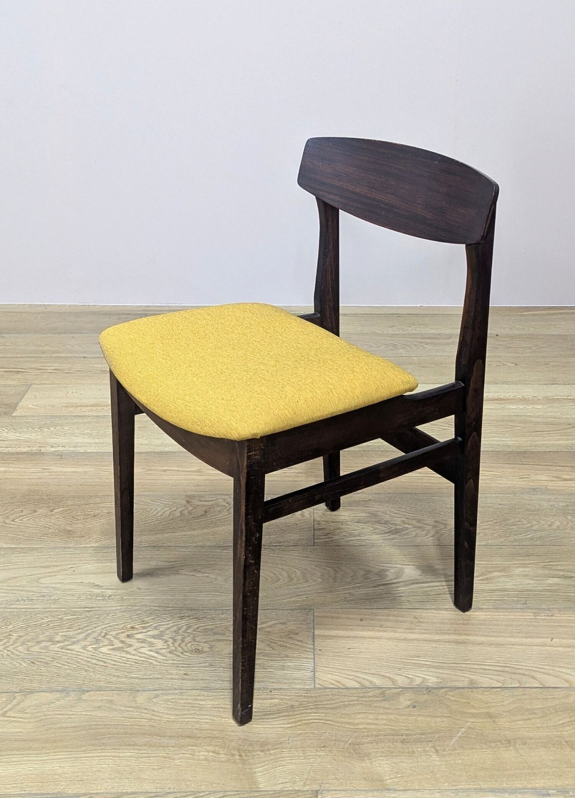 Set Of Four 1960's Beautility Teak Dining Chairs   New Upholstery photo vintage