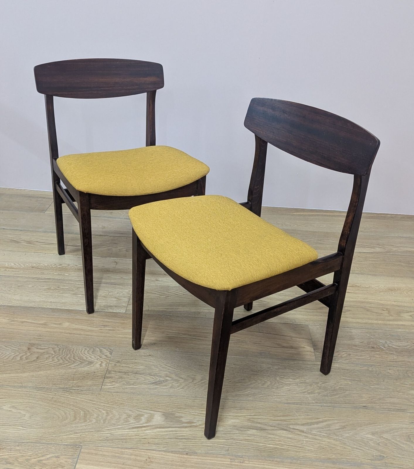 photo vinterior Set Of Four 1960's Beautility Teak Dining Chairs   New Upholstery