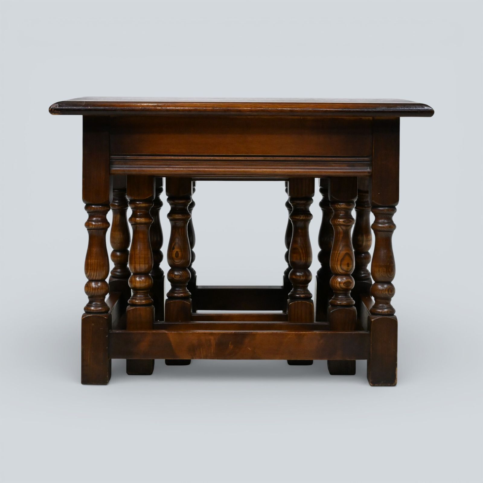 Furniture Old Charm Nest Of Tables Solid Oak Model 1494 "Tudor Brown" Finish Free Delivery photo