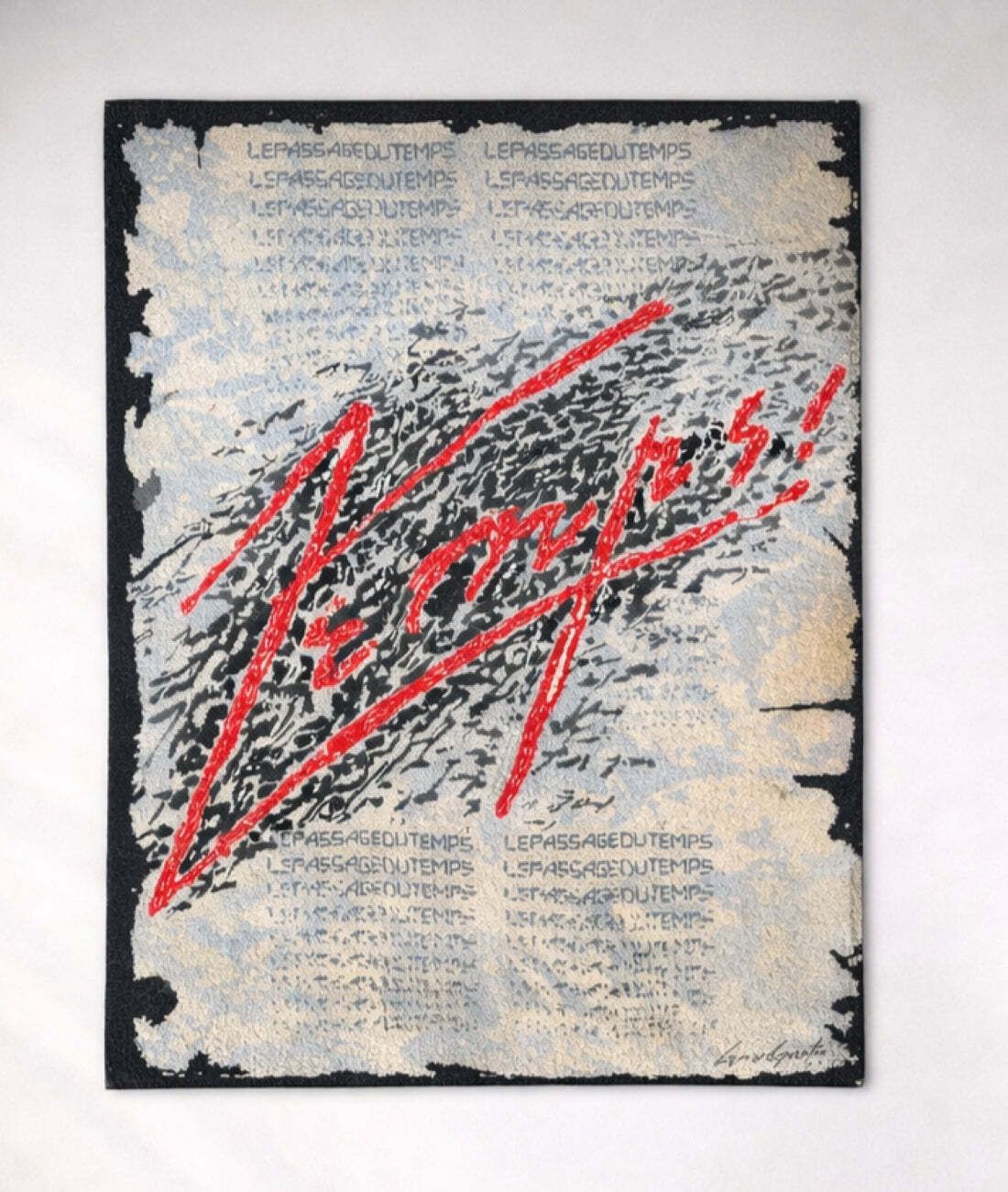 Bernard Quentin Le Passage Du Temps Handgetufted Wollen Kunsttapijt Frankrijk 1998