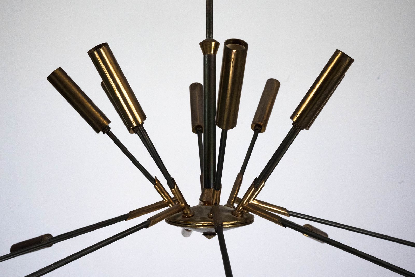 Rare Stilnovo 16 Arm Brass Sputnik Chandelier – 92 Cm Diameter – Italy, 1950s photo 9750.0