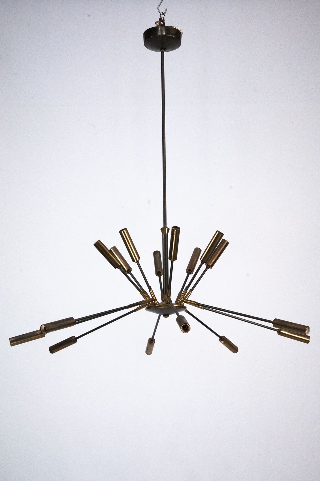 9750.0 Rare Stilnovo 16 Arm Brass Sputnik Chandelier – 92 Cm Diameter – Italy, 1950s photo