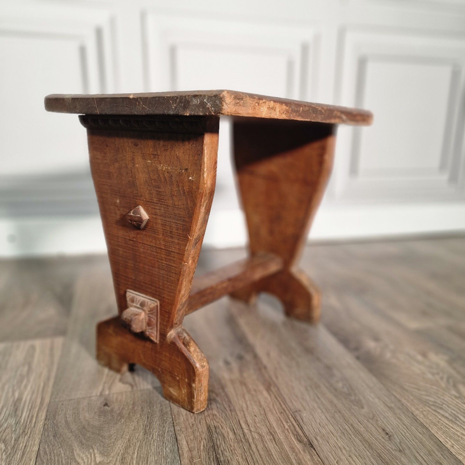 Antique Oak Side Table Arts & Crafts Refectory Style Occasional Coffee photo furniture