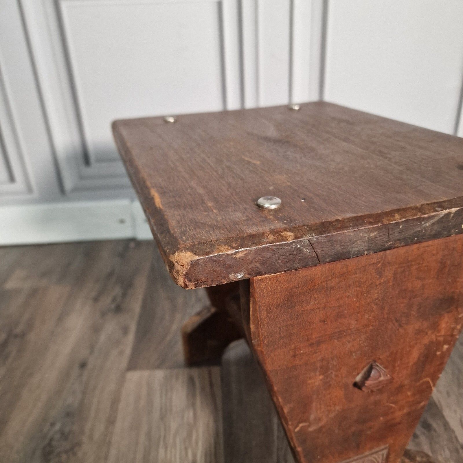 photo for sale Antique Oak Side Table Arts & Crafts Refectory Style Occasional Coffee