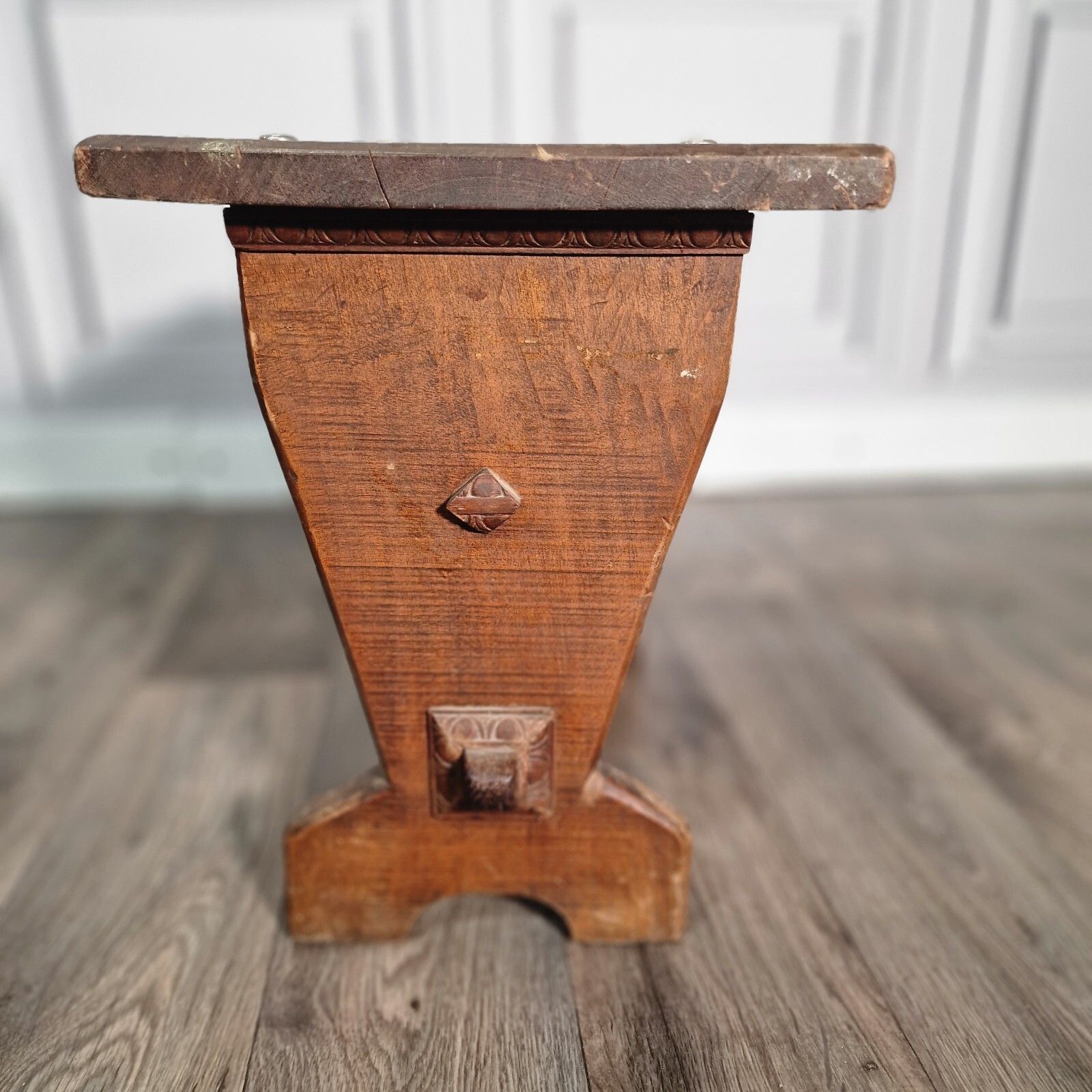 Furniture Antique Oak Side Table Arts & Crafts Refectory Style Occasional Coffee photo