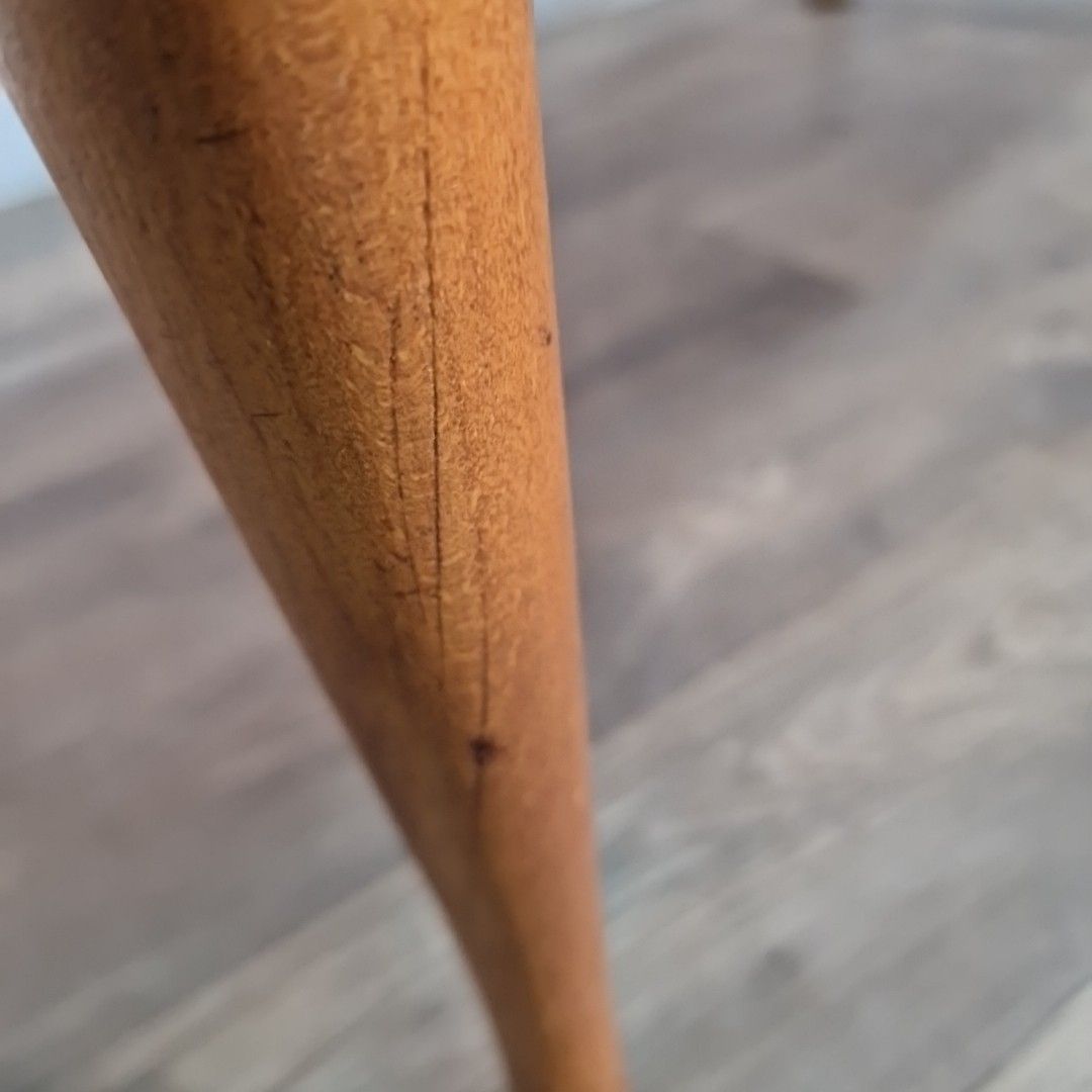 photo for sale Vintage Wooden Coffee Table With Drawer – Queen Anne Legs – Oak Wood Retro Side