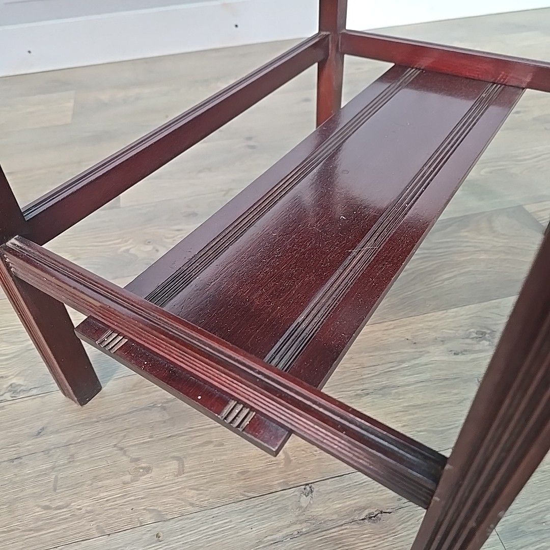 Antique Edwardian Mahogany Tea Table – Fold Out Butler Trays Campaign Style photo buy