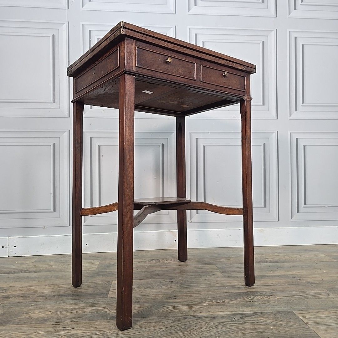 Antique Georgian Tea Table Mahogany Lamp Console Folding Games Card Wooden photo for sale