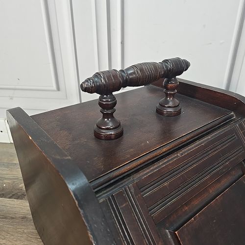 Antique Edwardian Coal Scuttle Wooden Fireside Cabinet Scuttle Storage Hearth photo for sale