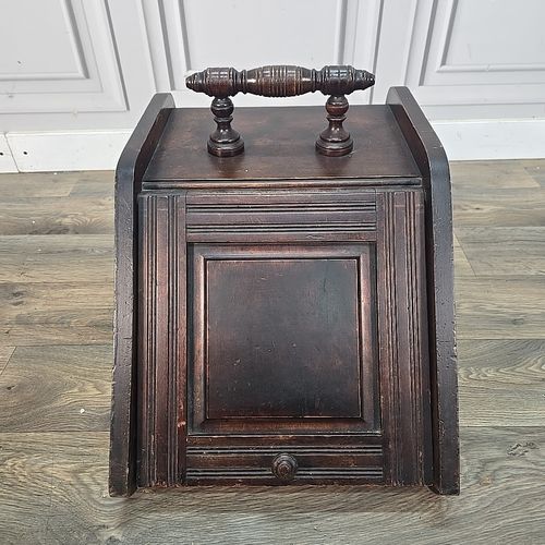 Antique Edwardian Coal Scuttle Wooden Fireside Cabinet Scuttle Storage Hearth photo Home Fixtures