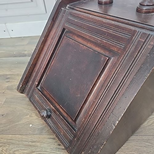 photo vintage Antique Edwardian Coal Scuttle Wooden Fireside Cabinet Scuttle Storage Hearth