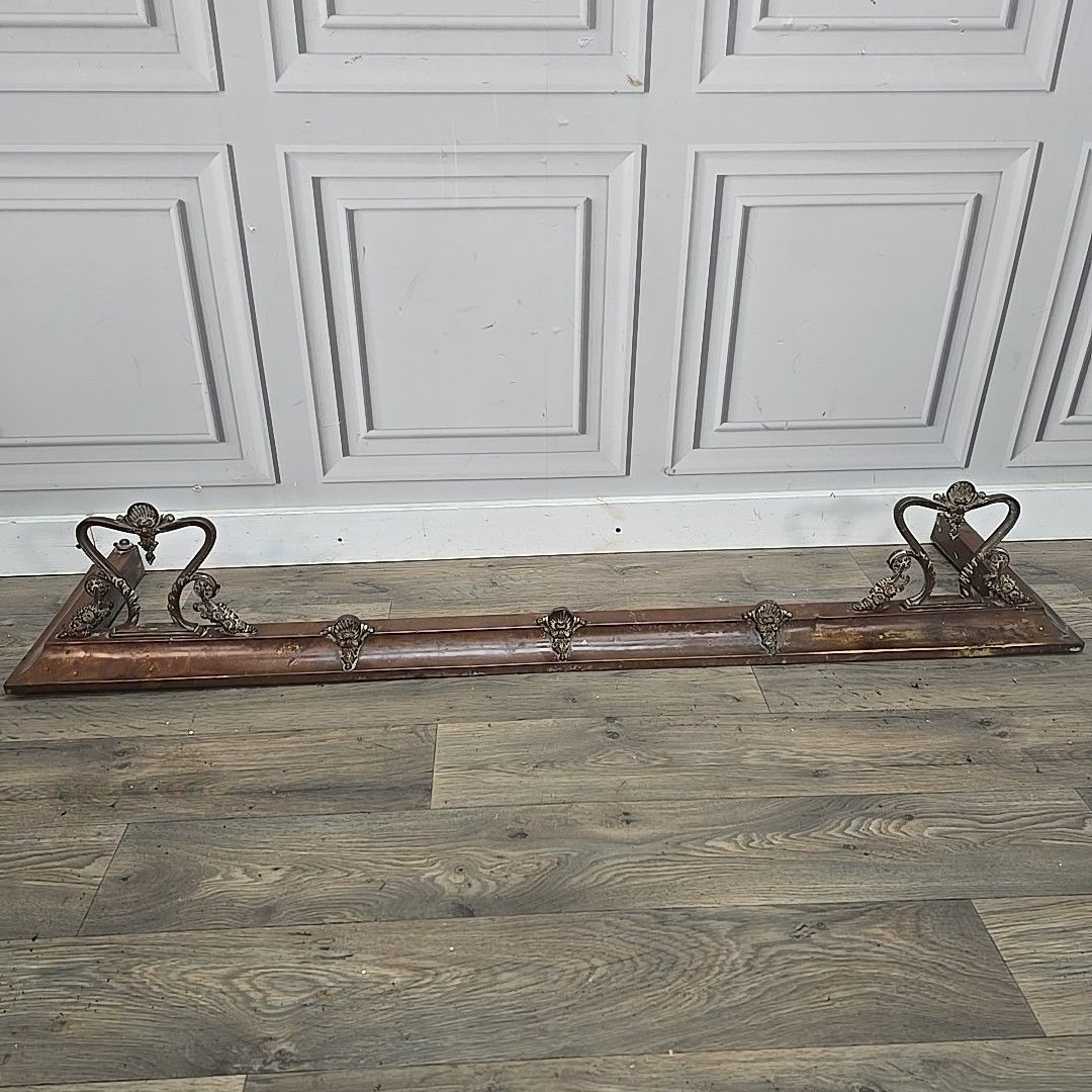 Antique Fireplace Fender Kerb Hearth Fire Side  Neoclassical Detail Casting photo for sale