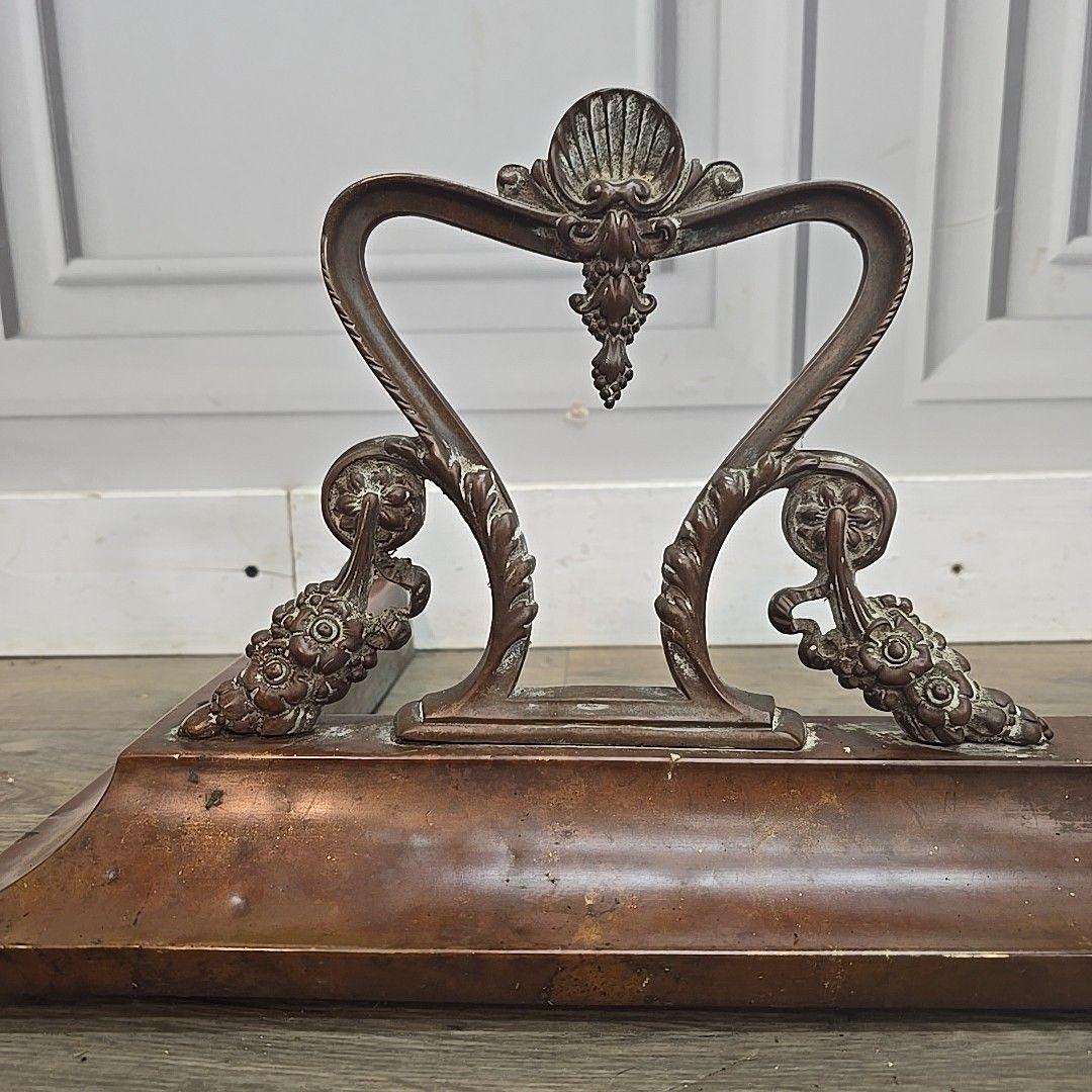Antique Fireplace Fender Kerb Hearth Fire Side  Neoclassical Detail Casting photo Home Fixtures