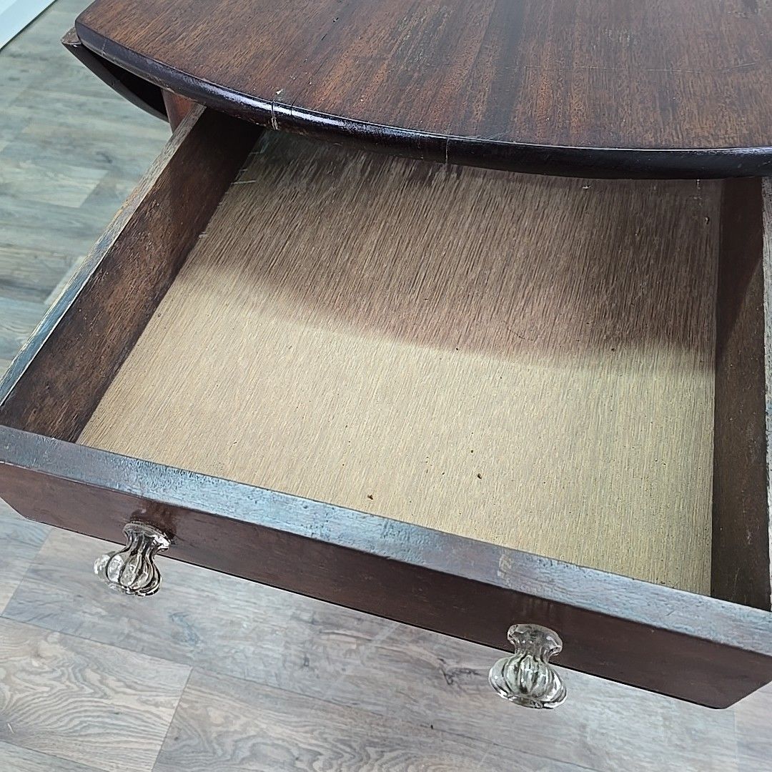Antique Mahogany Pembroke Table – Georgian Victorian Drop Leaf Centre Drawers photo buy