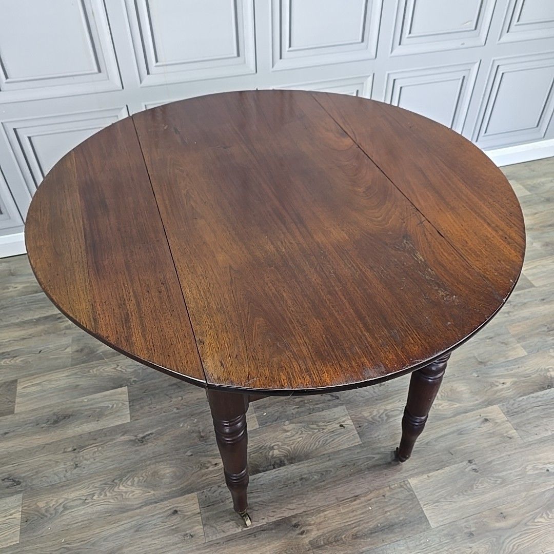 photo vintage Antique Mahogany Pembroke Table – Georgian Victorian Drop Leaf Centre Drawers