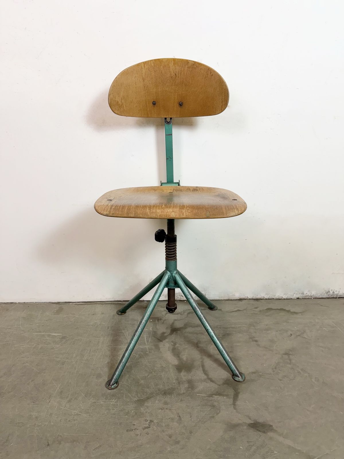 Dark Green Industrial Workshop Chair, 1950s, 15x photo furniture
