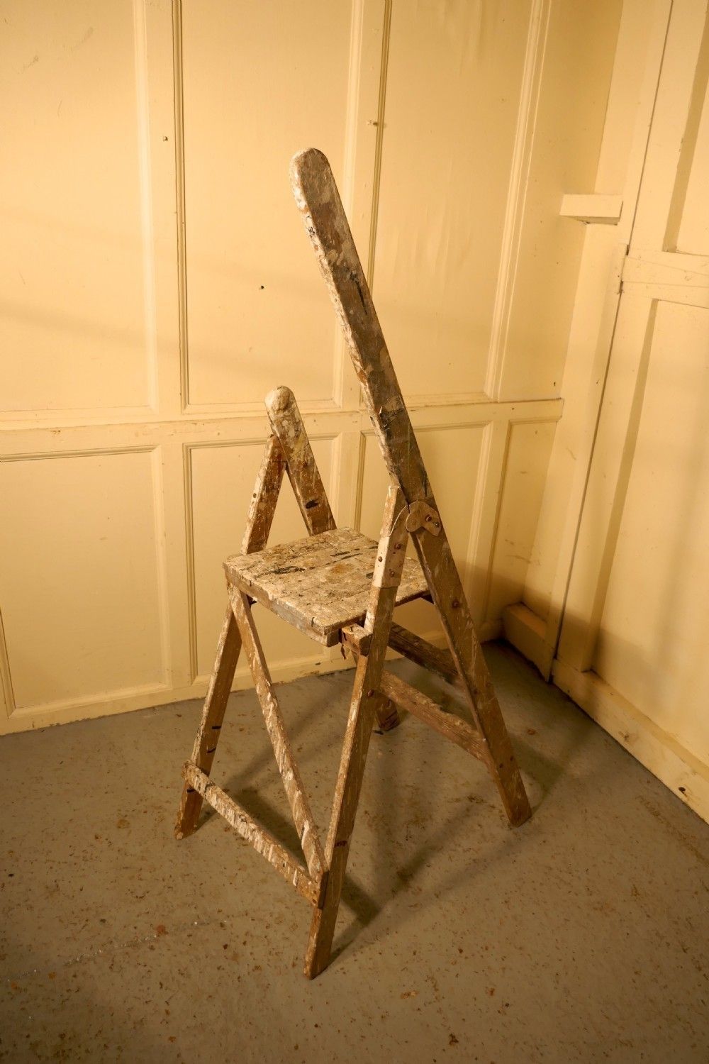 Victorian Paint Splattered Step Ladder Or Kitchen Steps photo 414.0