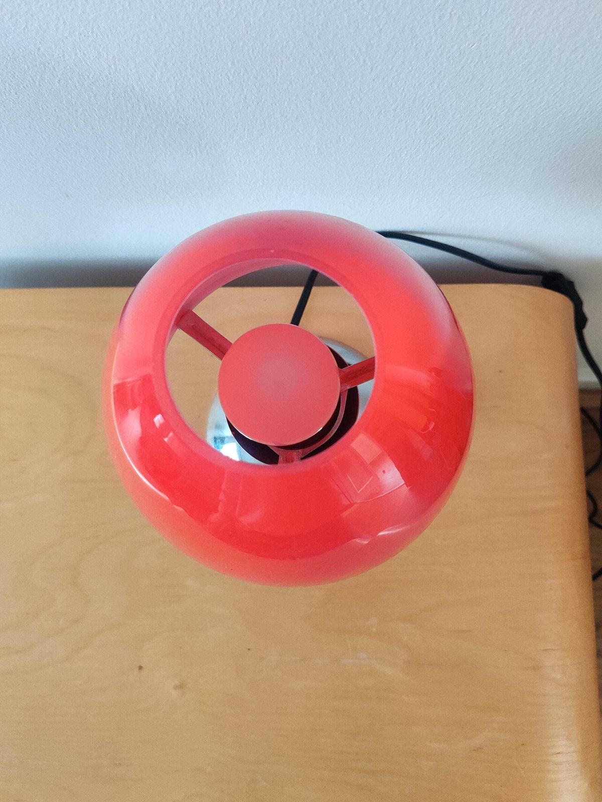Vintage Ikea Sextett Model B9712 Red Glass Shave Chrome Metal Base 1990s Rare, Space Age Y2k photo Lighting