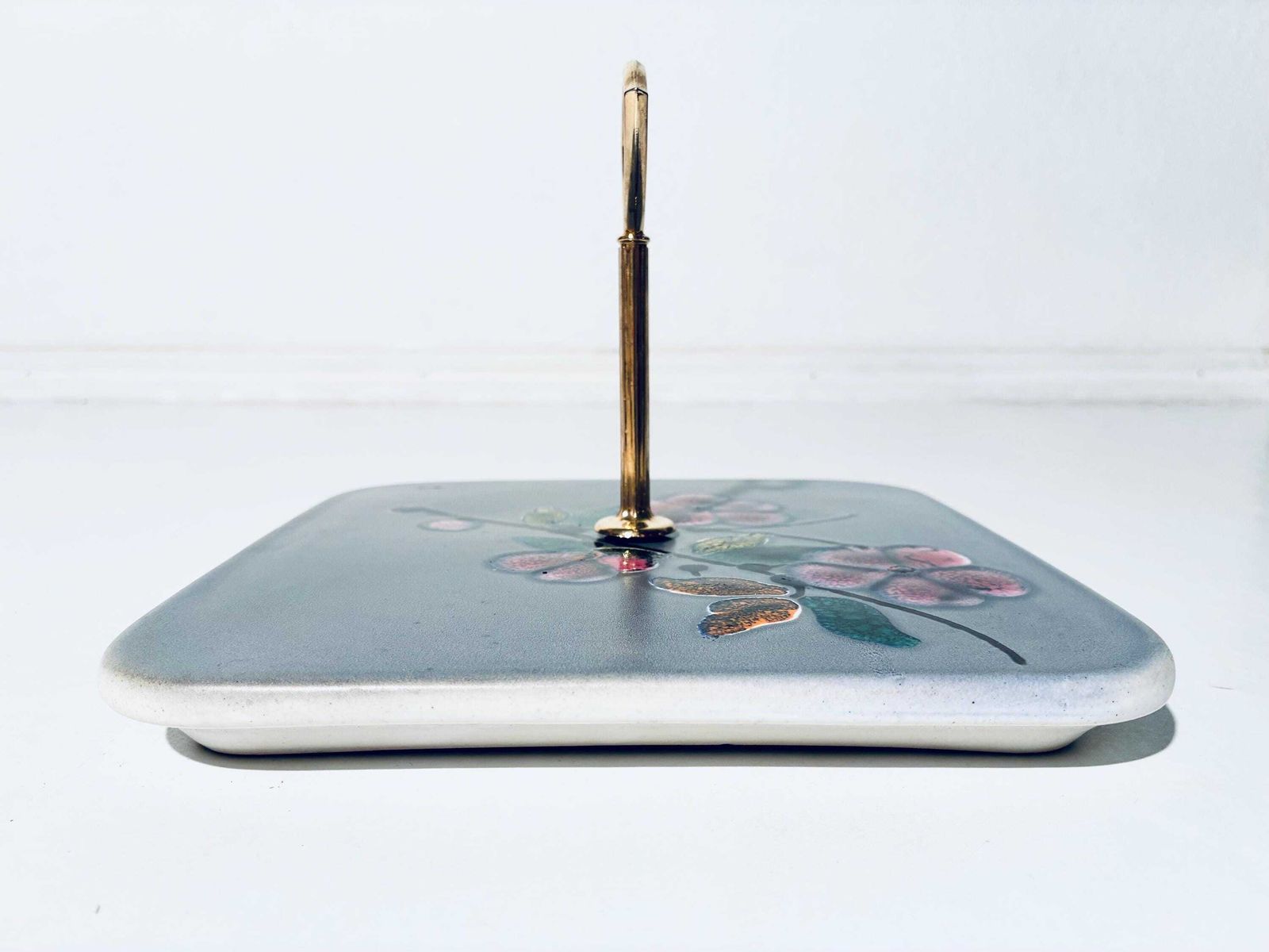 Ceramic Vallauris Flower Motif Cake Stand Candy Or Cheese Plate / Vintage 1950s France photo buy