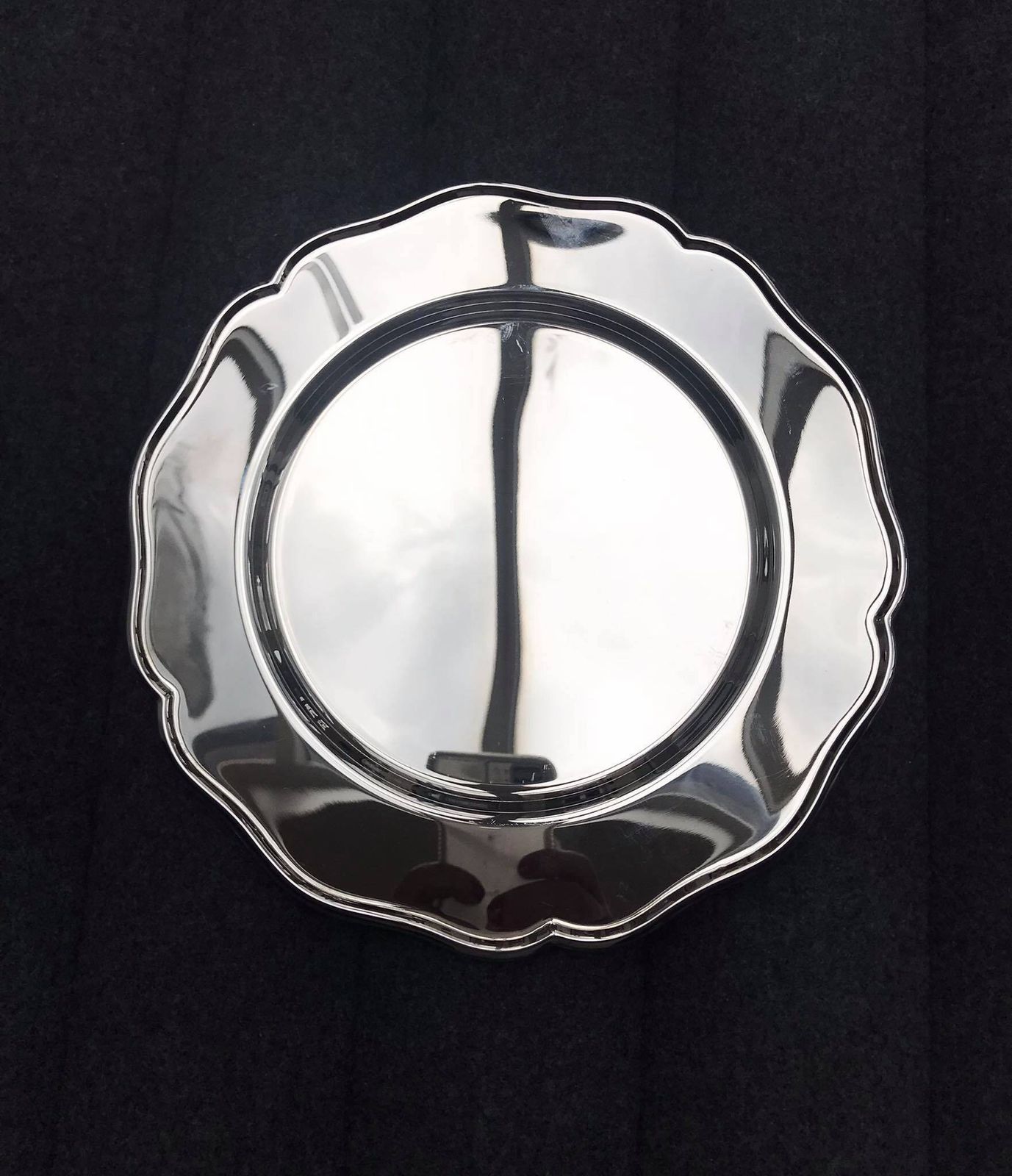 Jean Couzon Stainless Steel Charger Plates: Mid Century Modern Dinner (Set Of 3) photo vintage