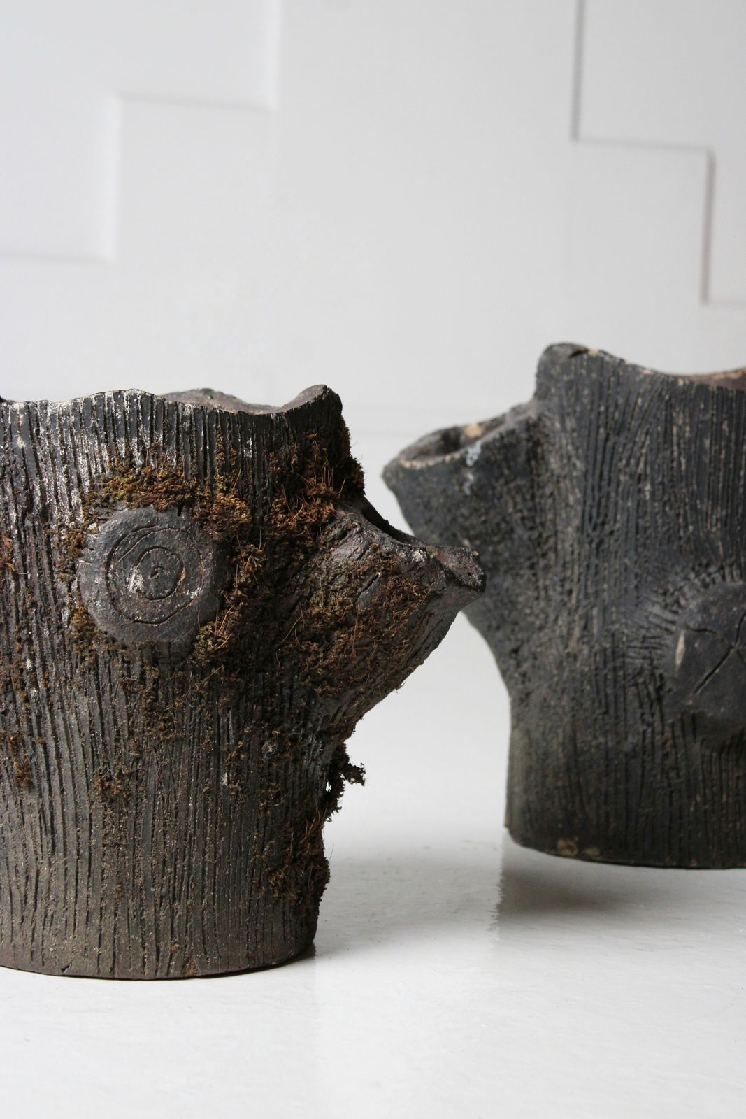 Faux Bois Salt Glazed Planters photo for sale