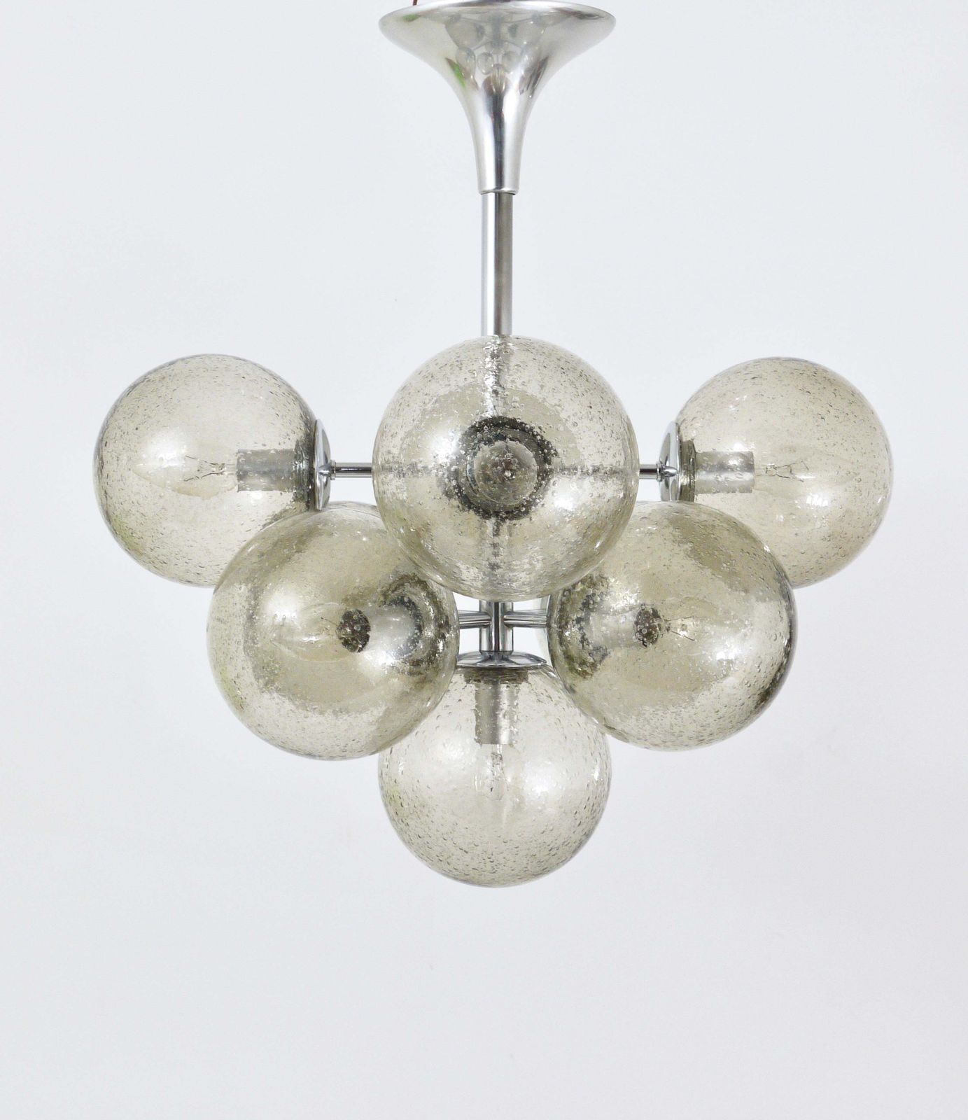 photo buy E. R. Nele Temde Atomic Sputnik Chandelier Chromed Space Age Tulip Pendant Lamp